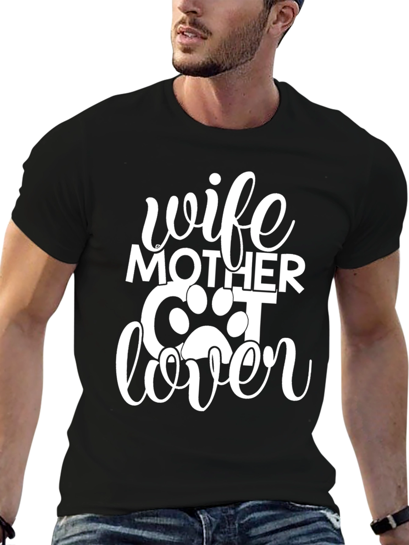Wife Mother Cat Lover Graphic T-Shirt
