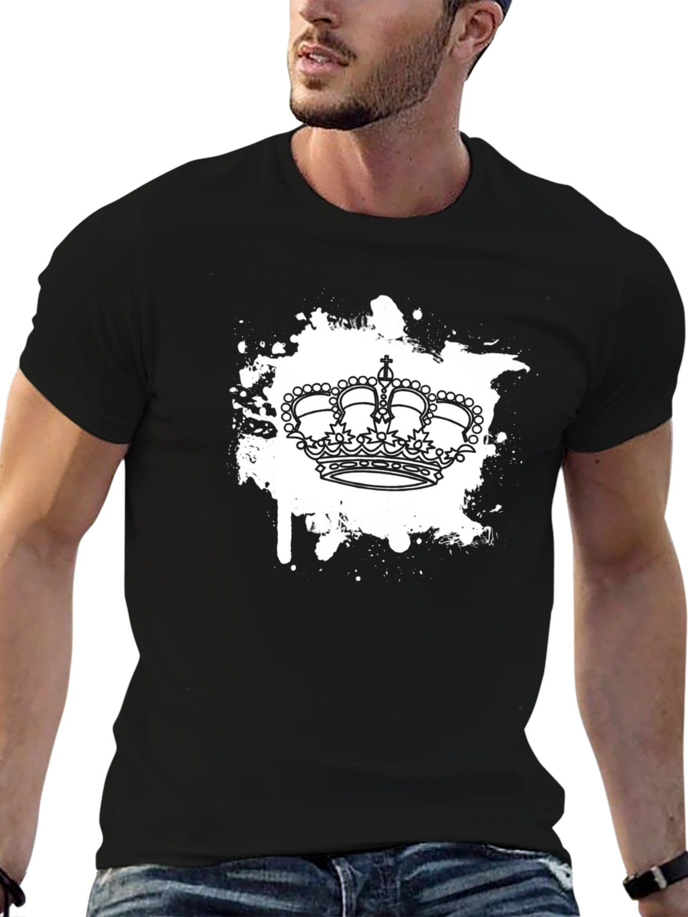 Crown Graphic T-Shirt - Black Cotton Tee