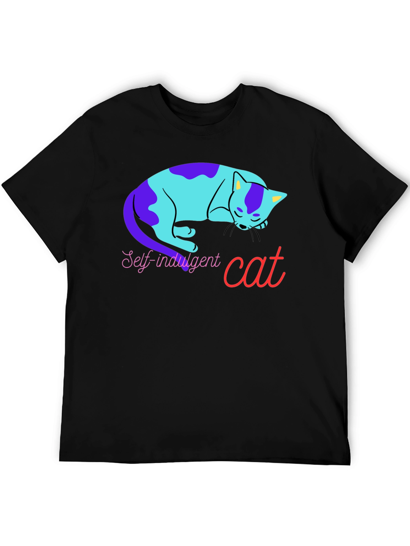 Self-Indulgent Cat Graphic Tee - Black Cotton Comfort