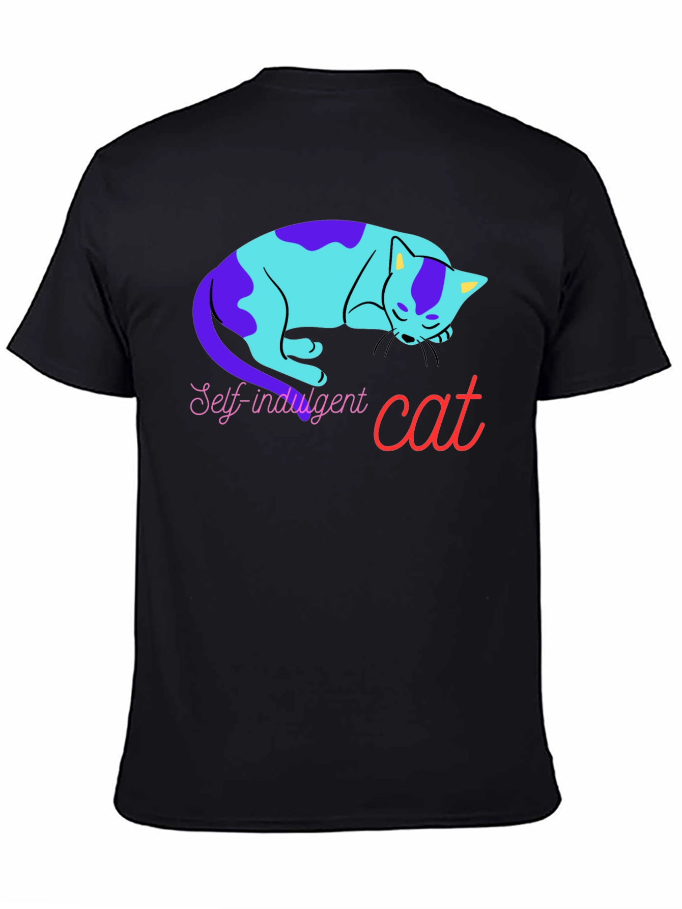 Self-Indulgent Cat Graphic Tee - Black Cotton Comfort
