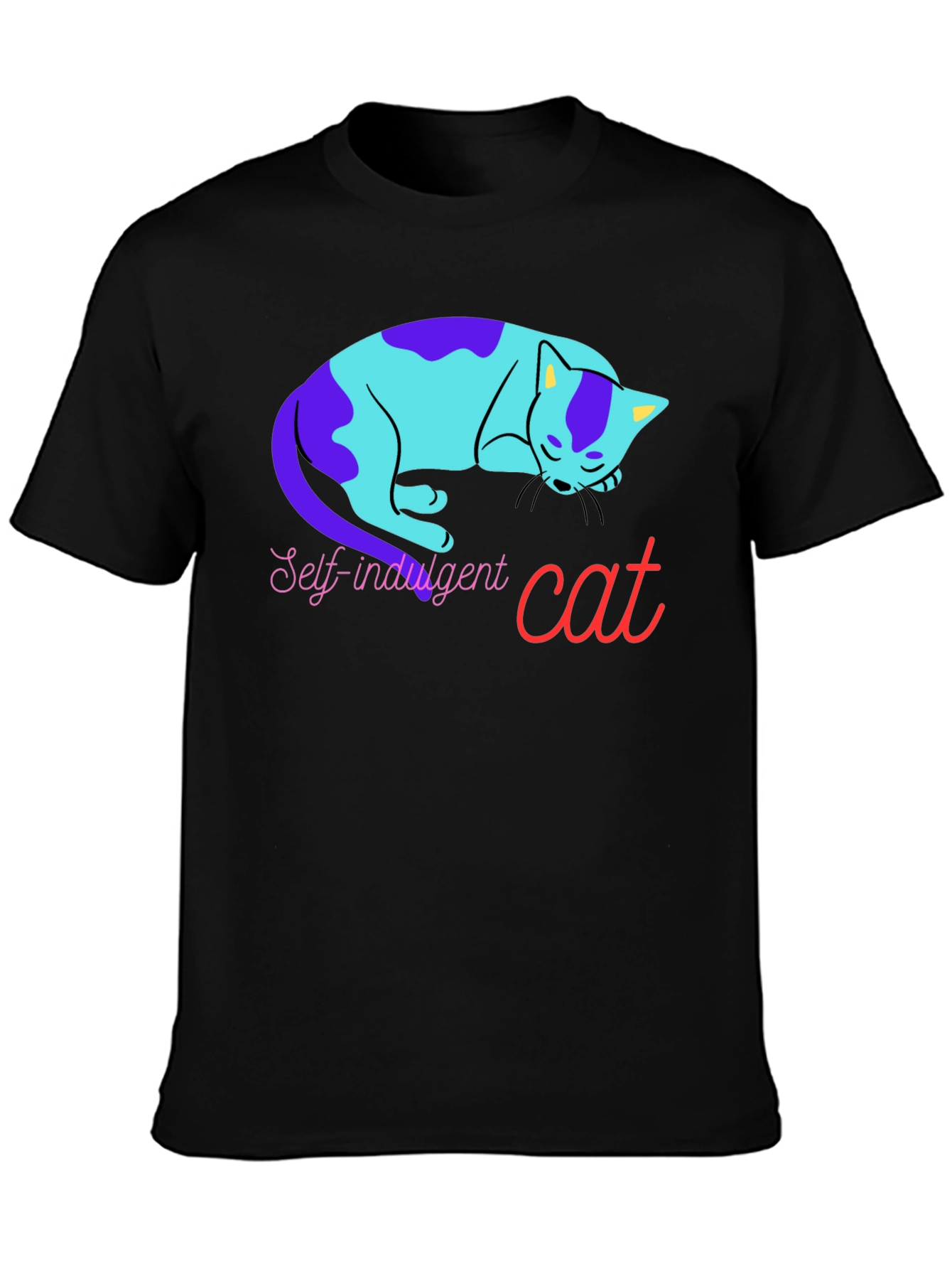 Self-Indulgent Cat Graphic Tee - Black Cotton Comfort