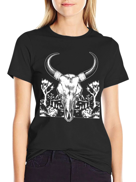 Skull & Desert Graphic Tee - Black