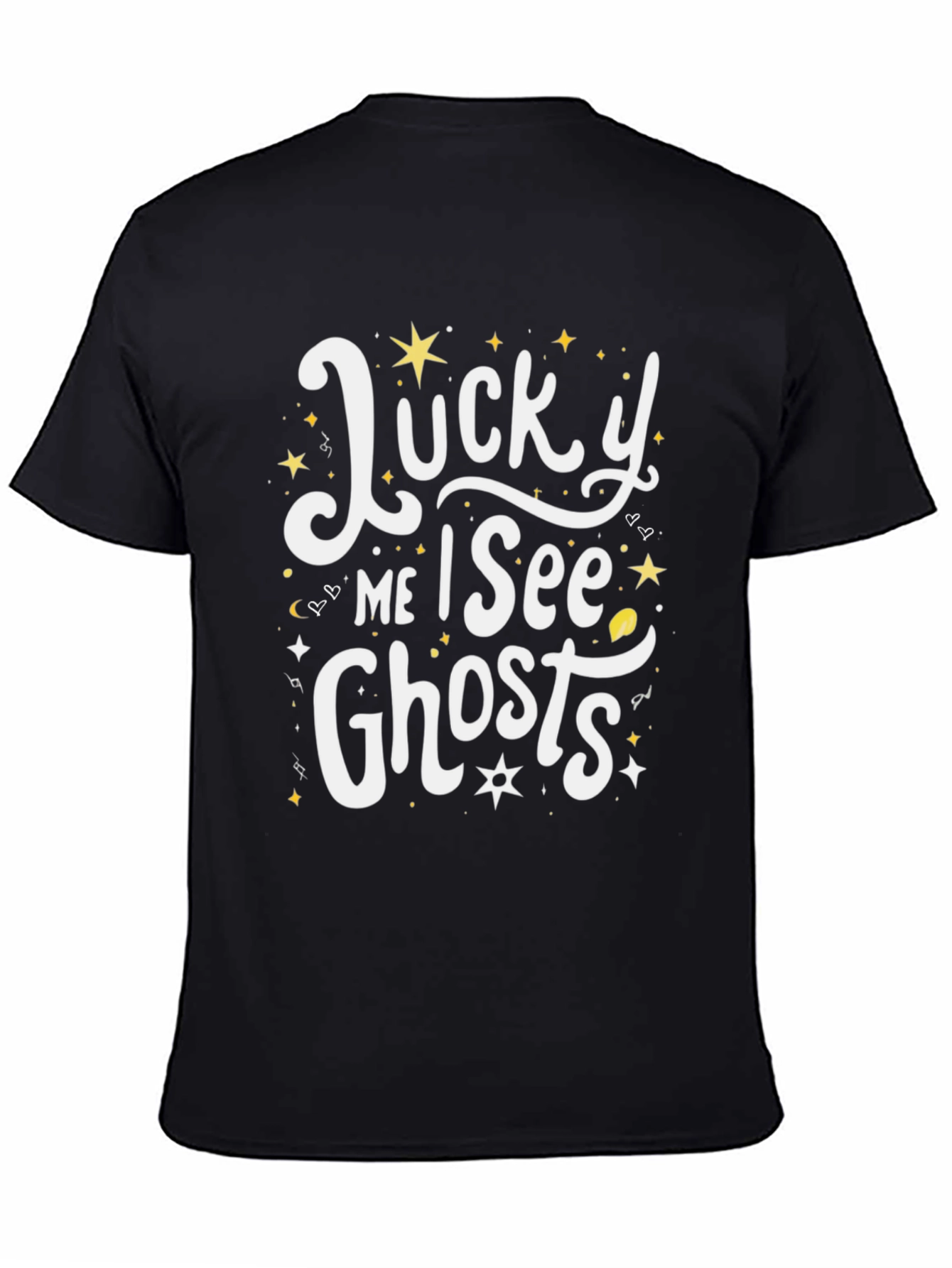 Lucky Me I See Ghosts Black Graphic Tee
