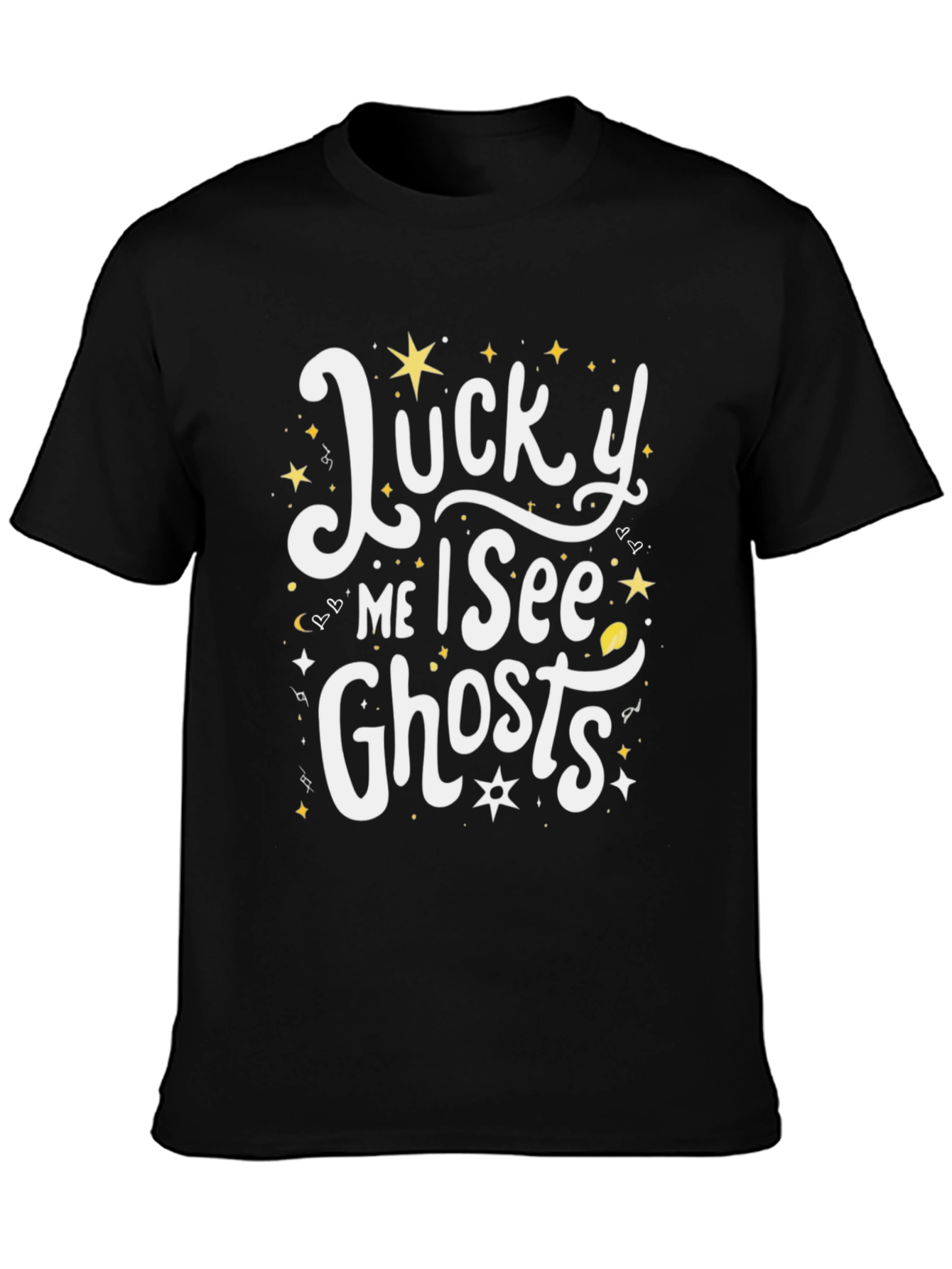 Lucky Me I See Ghosts Black Graphic Tee