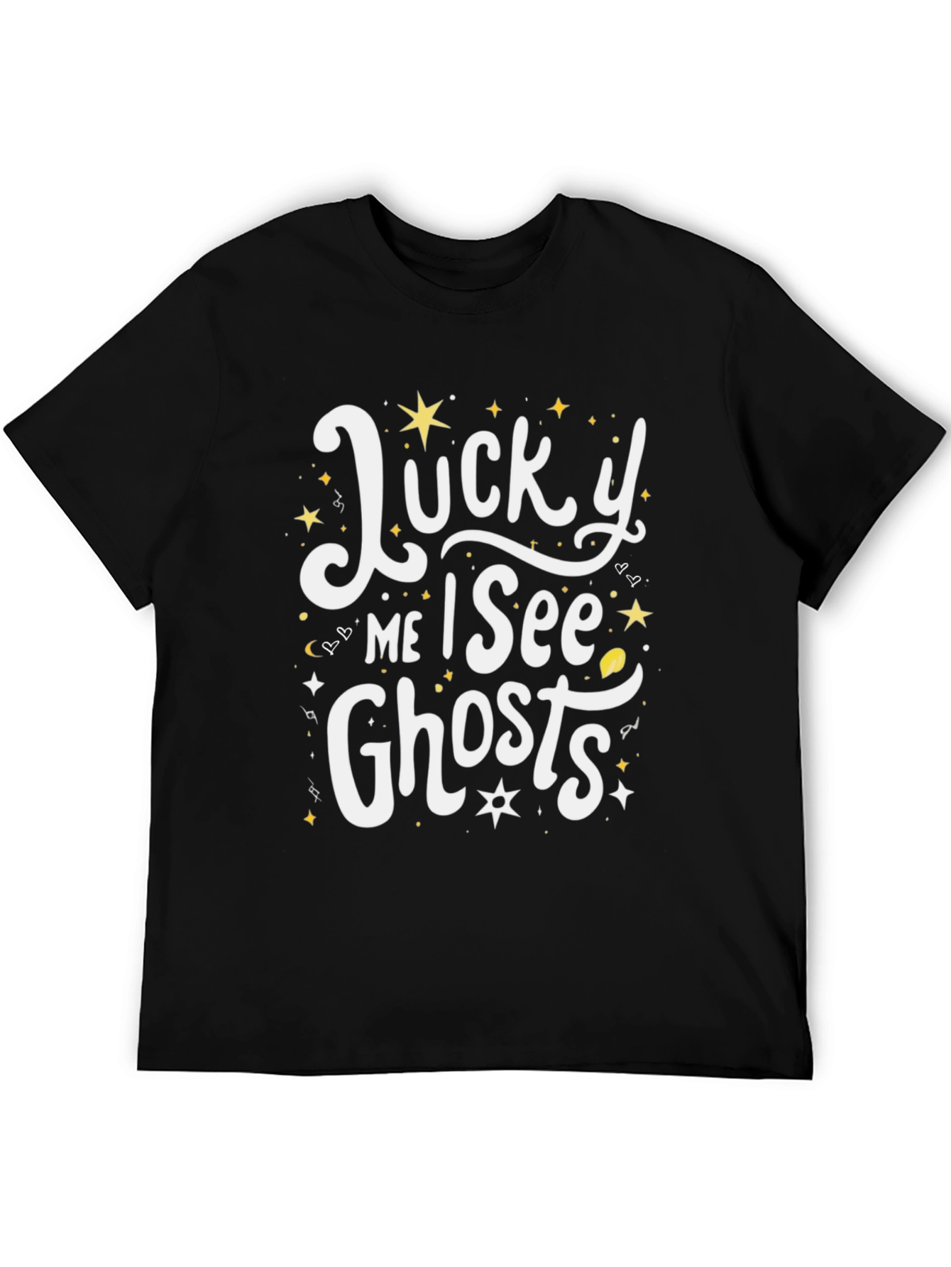 Lucky Me I See Ghosts Black Graphic Tee