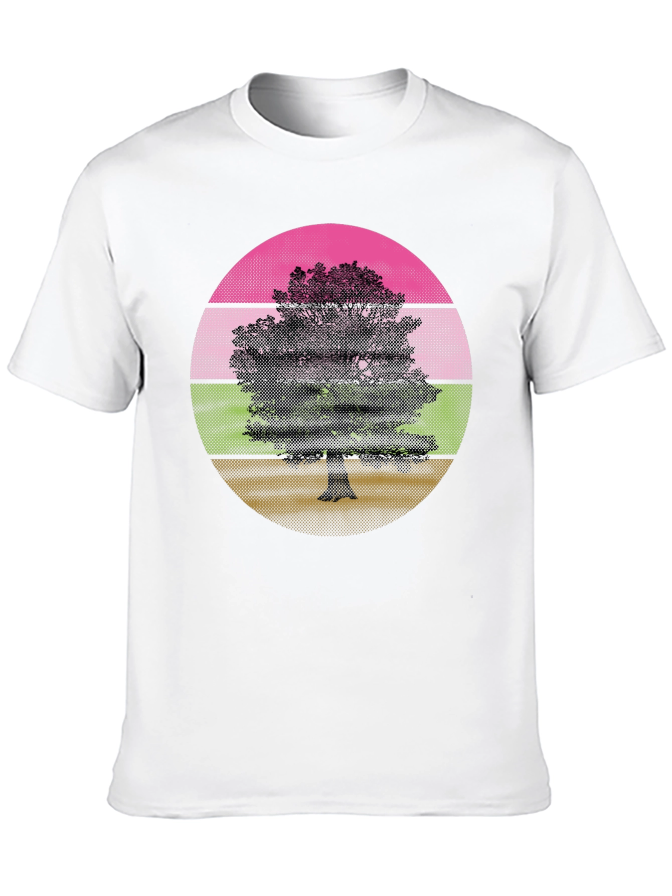 Retro Tree Graphic T-Shirt - Black