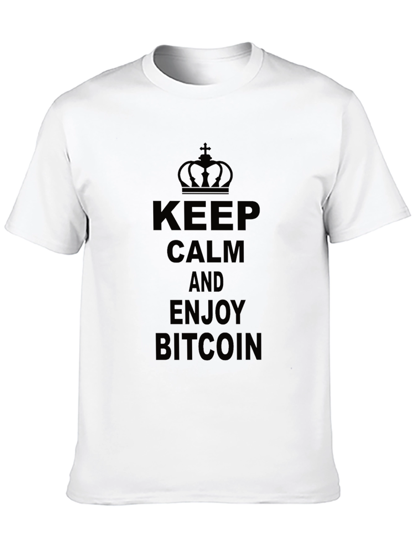 Keep Calm and Enjoy Bitcoin Black Graphic T-Shirt