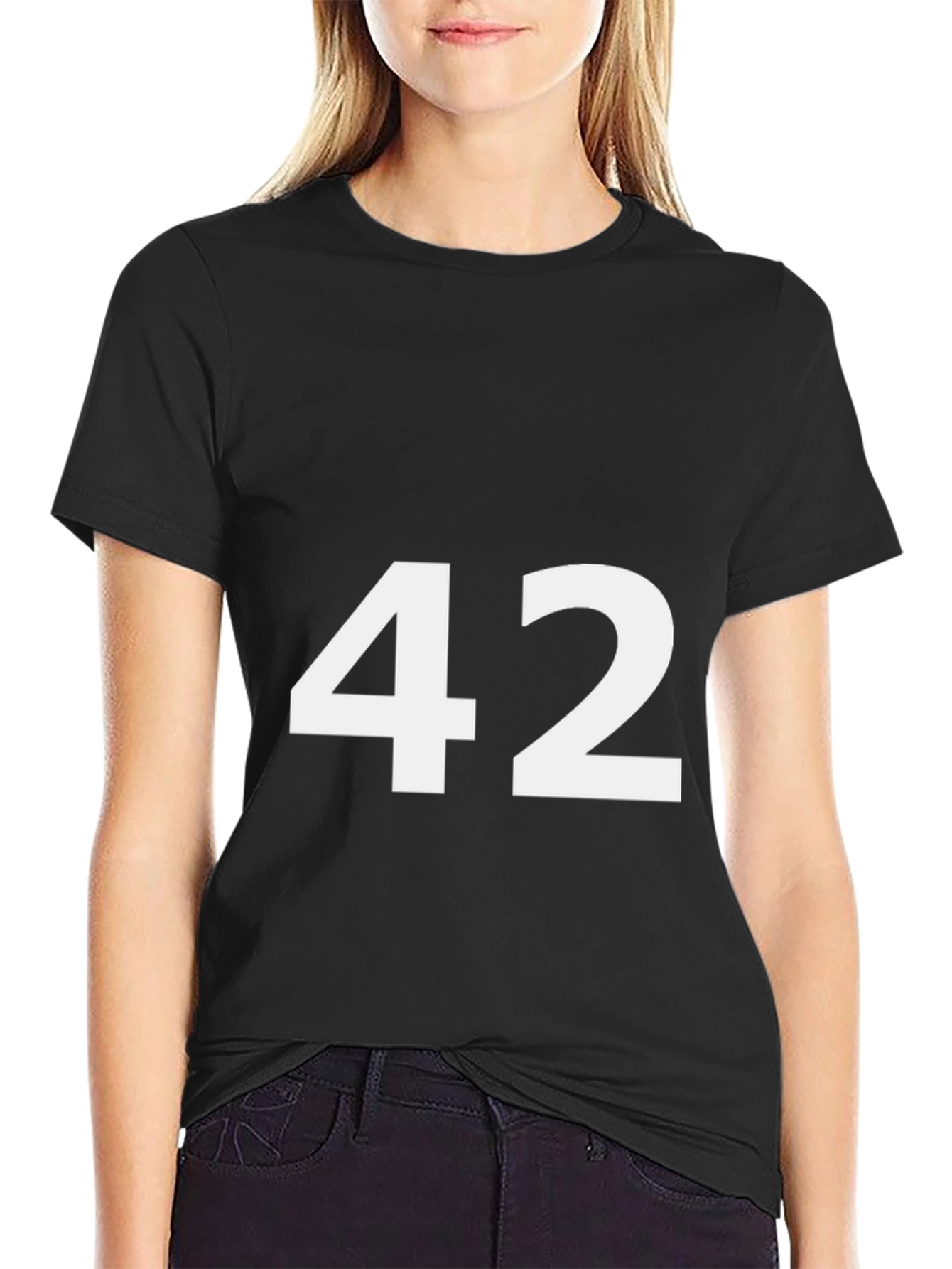 Number 42 Graphic Tee - Black Cotton Comfort