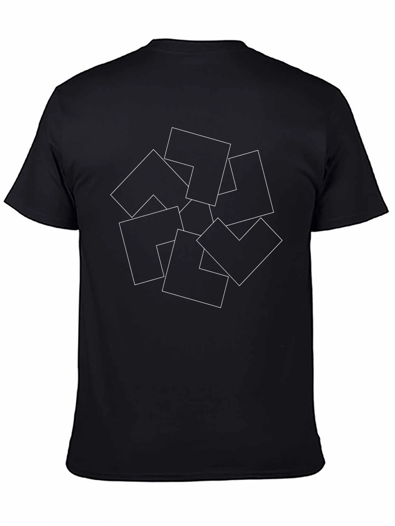 Geometric Abstract Graphic T-Shirt - Black