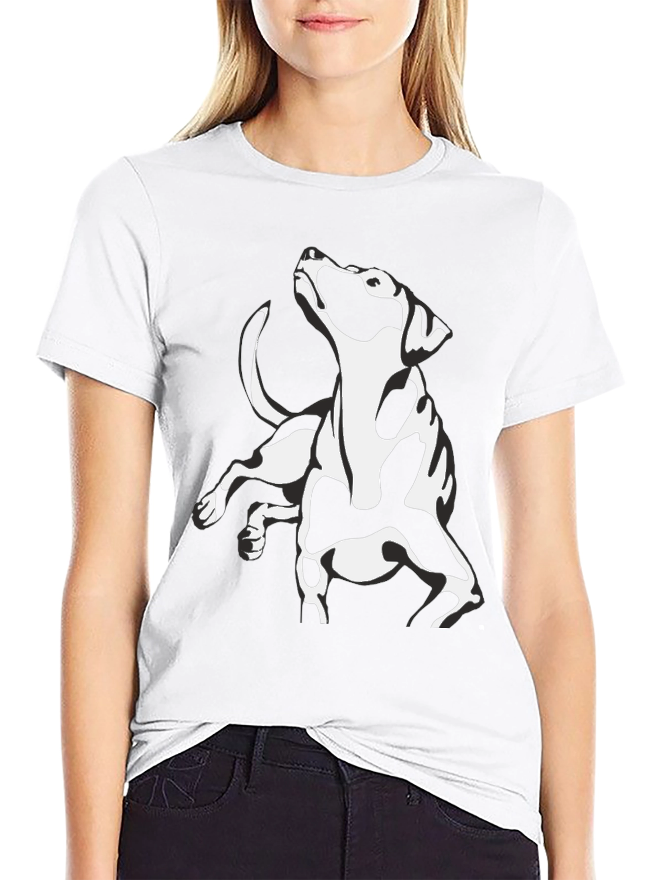 Black Dog Graphic Tee - Cool Canine Design