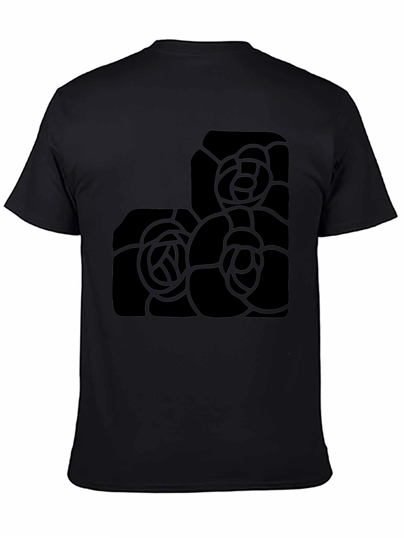 Black Rose Graphic T-Shirt - Modern Floral Design