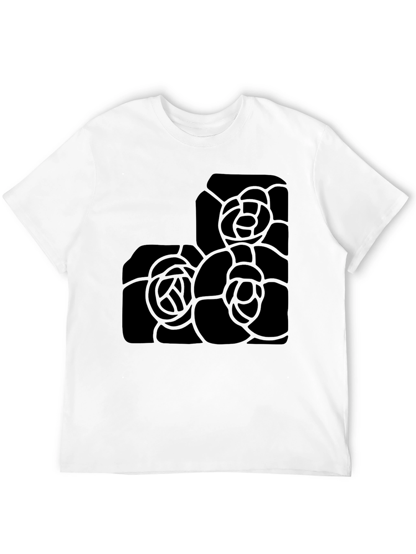 Black Rose Graphic T-Shirt - Modern Floral Design