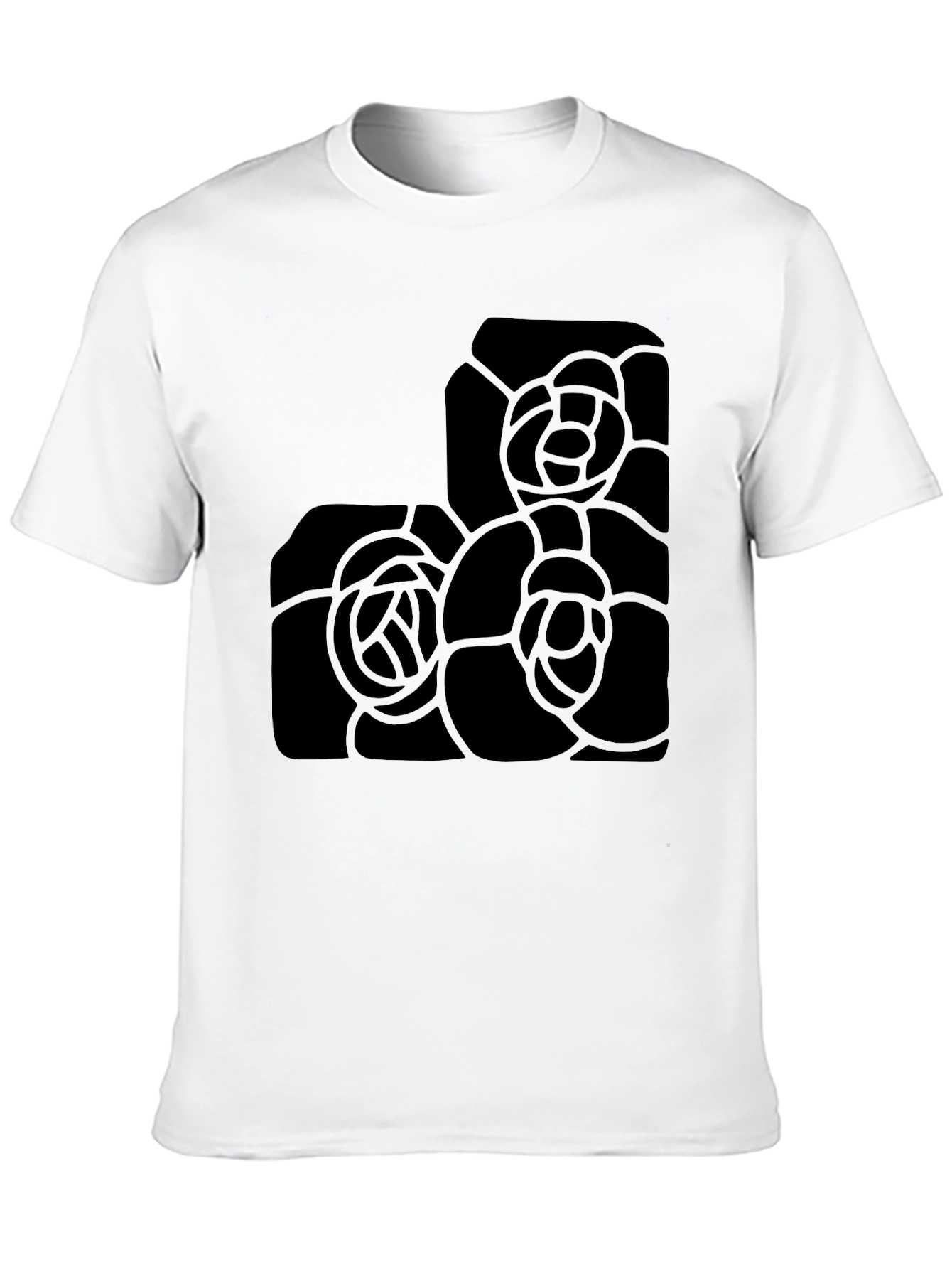 Black Rose Graphic T-Shirt - Modern Floral Design