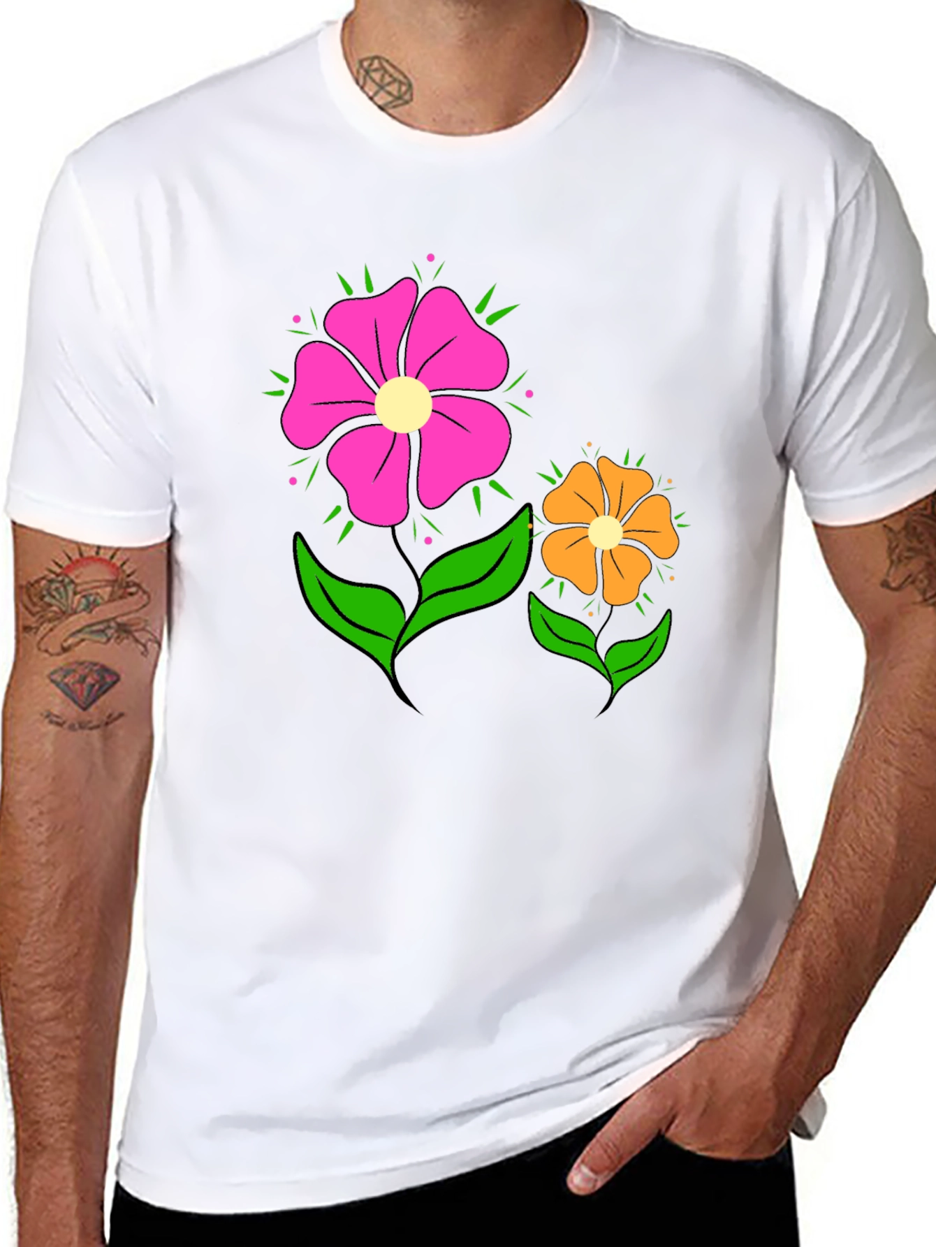 Floral Graphic T-Shirt - Funky Flower Power Tee