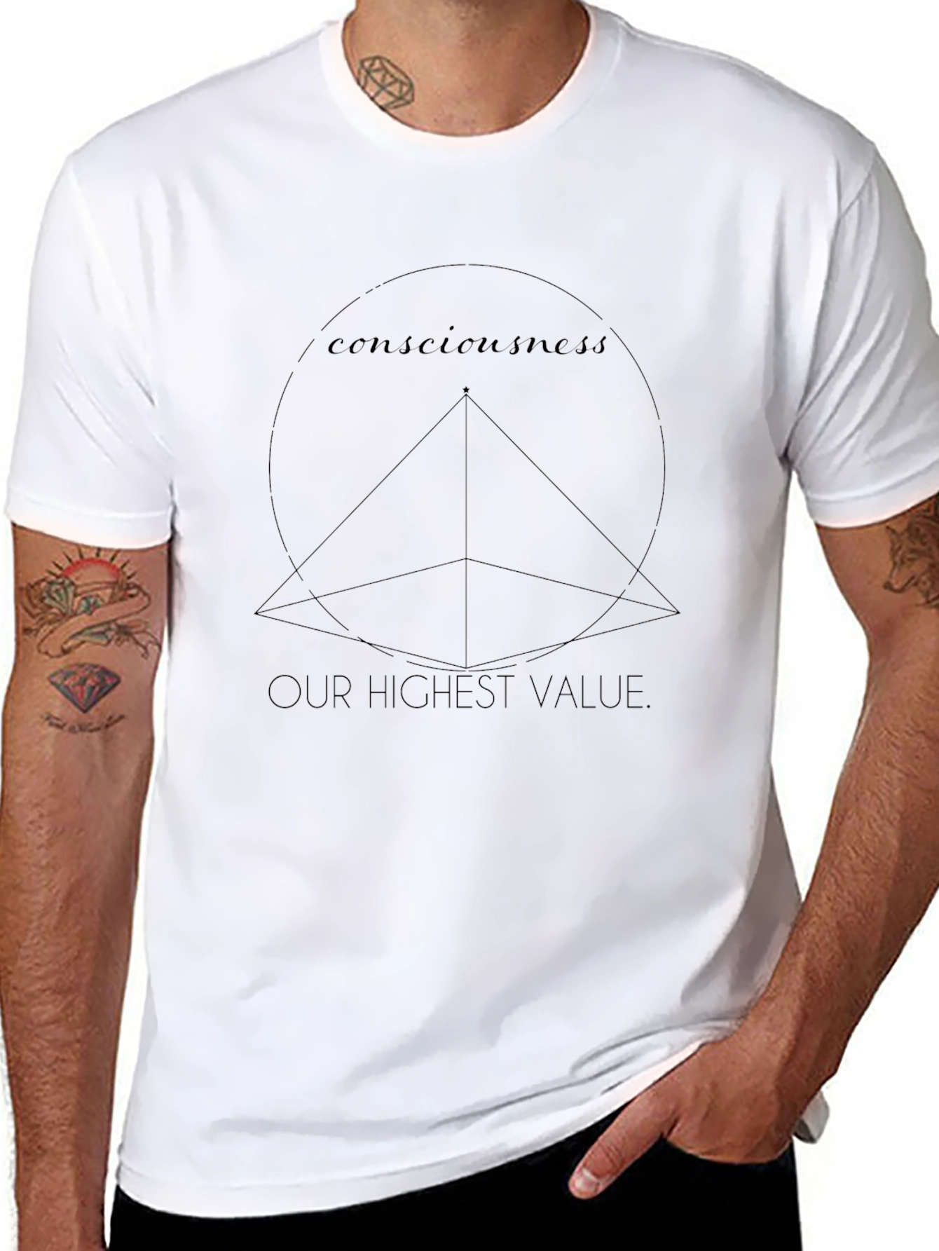 Consciousness Graphic Tee - Mens Black T-Shirt