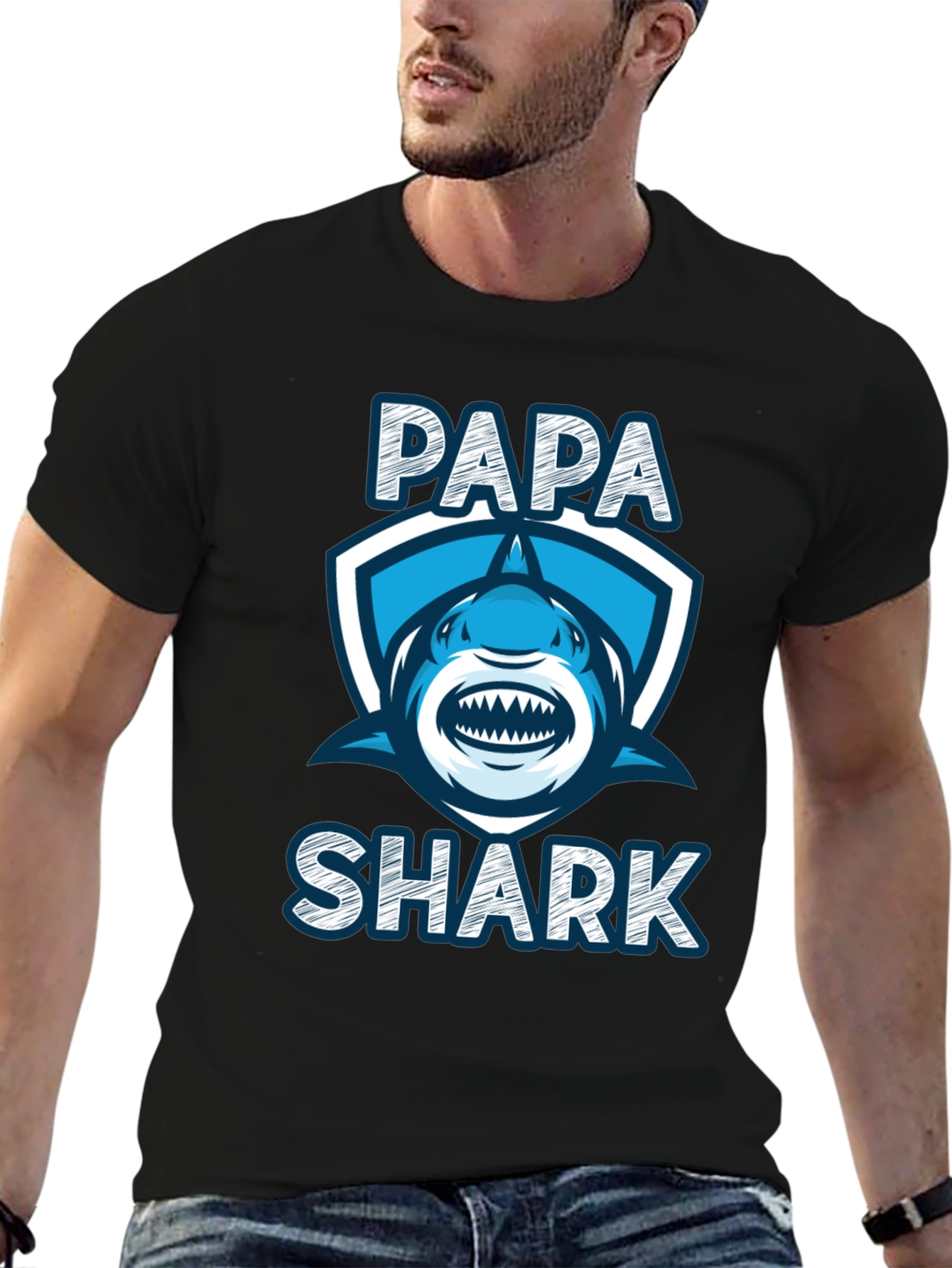 Papa Shark Graphic Tee - Fathers Day Gift