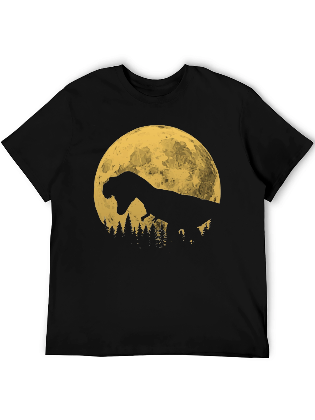 Dinosaur Moon T-Shirt - Black Graphic Tee