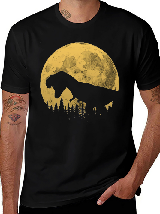 Dinosaur Moon T-Shirt - Black Graphic Tee
