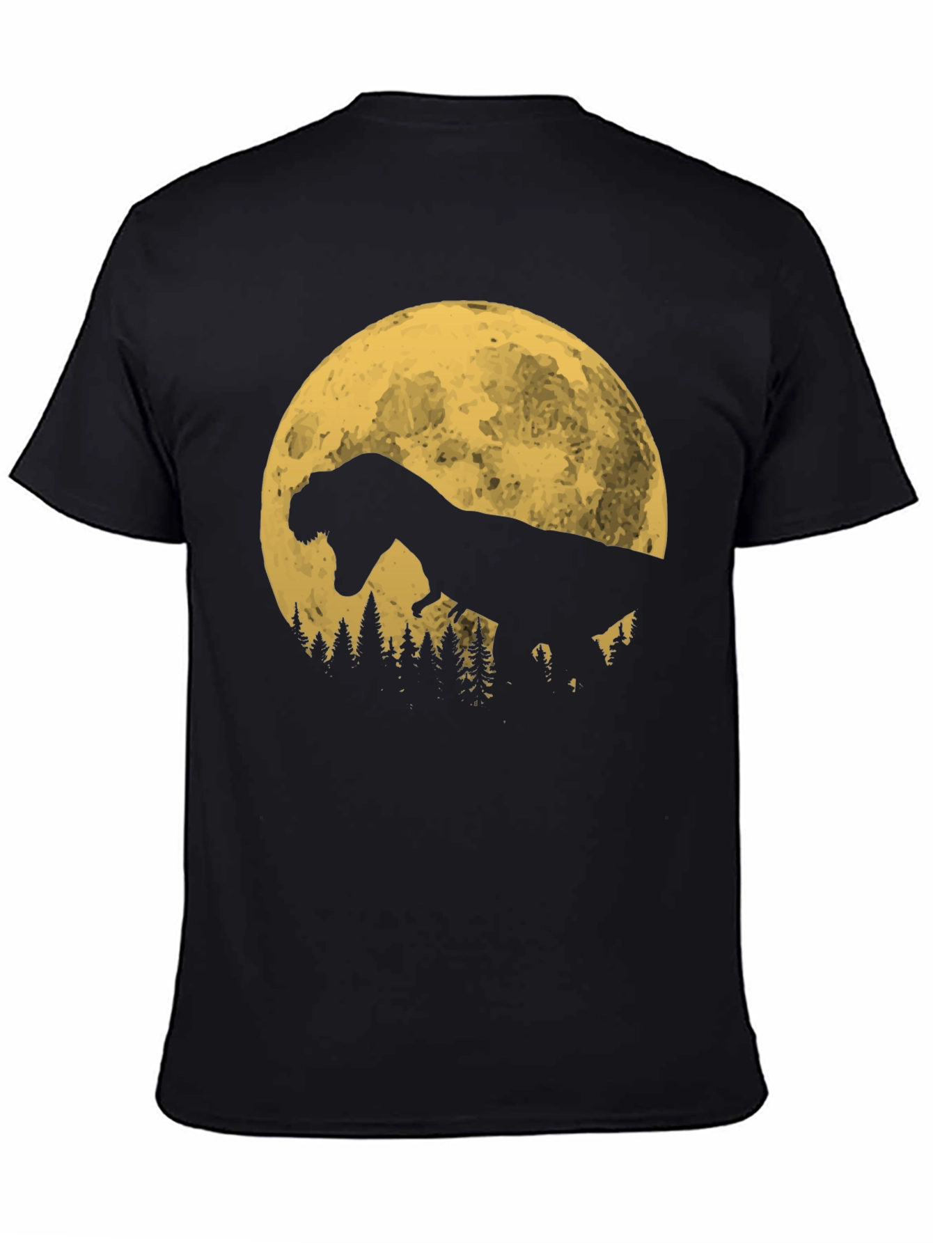 Dinosaur Moon T-Shirt - Black Graphic Tee