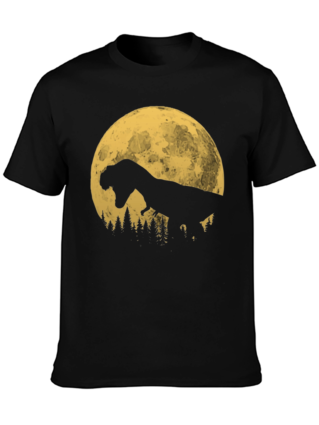 Dinosaur Moon T-Shirt - Black Graphic Tee
