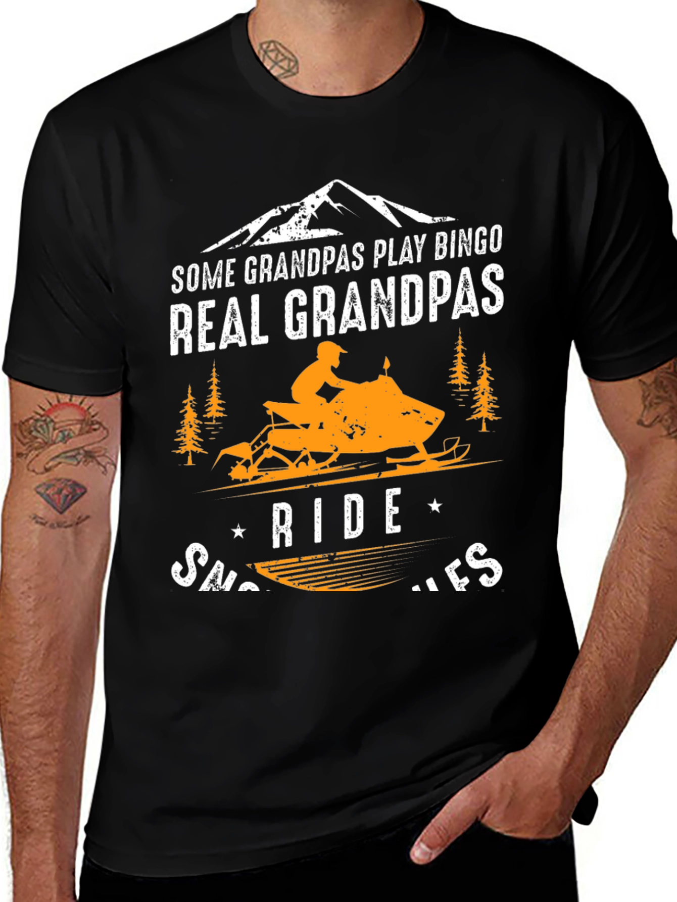 Real Grandpas Ride Snowmobiles T-Shirt