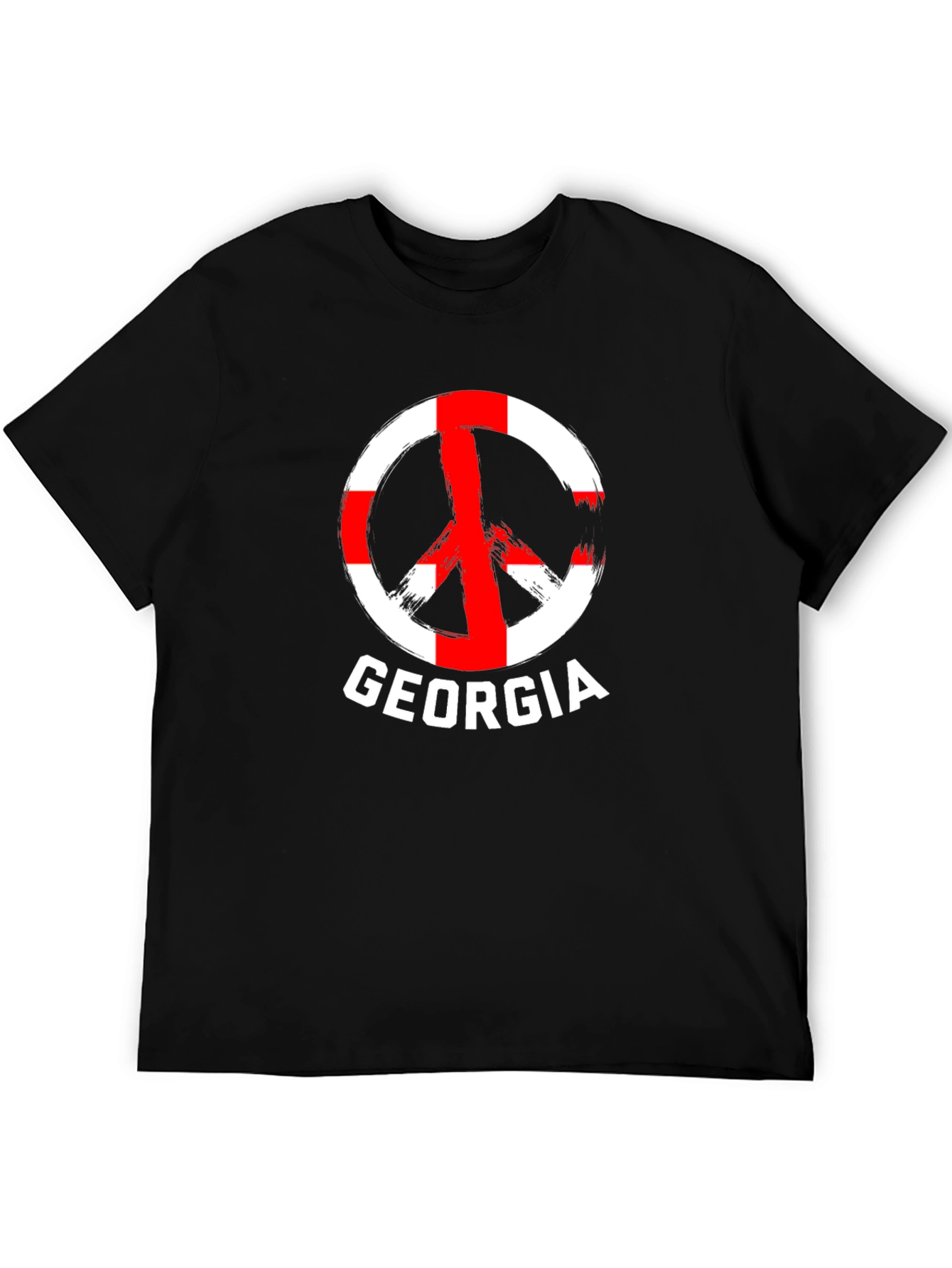 Georgia Peace Sign T-Shirt - Black Cotton Tee