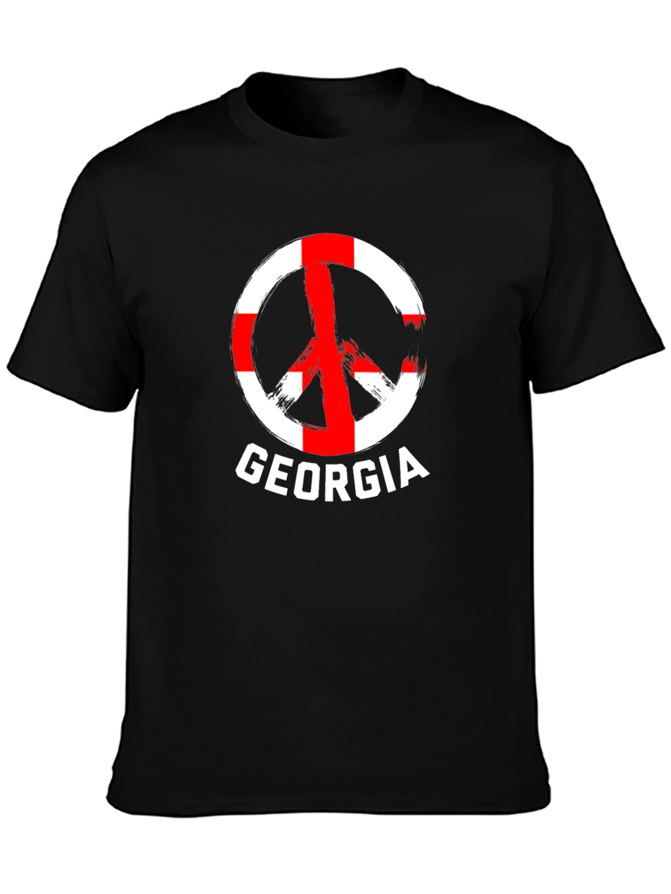 Georgia Peace Sign T-Shirt - Black Cotton Tee