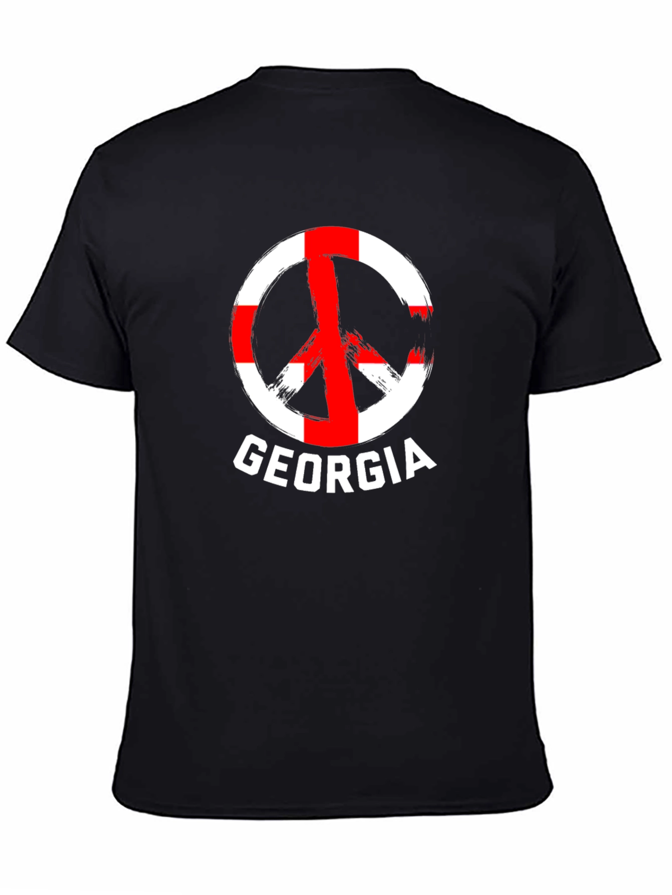 Georgia Peace Sign T-Shirt - Black Cotton Tee