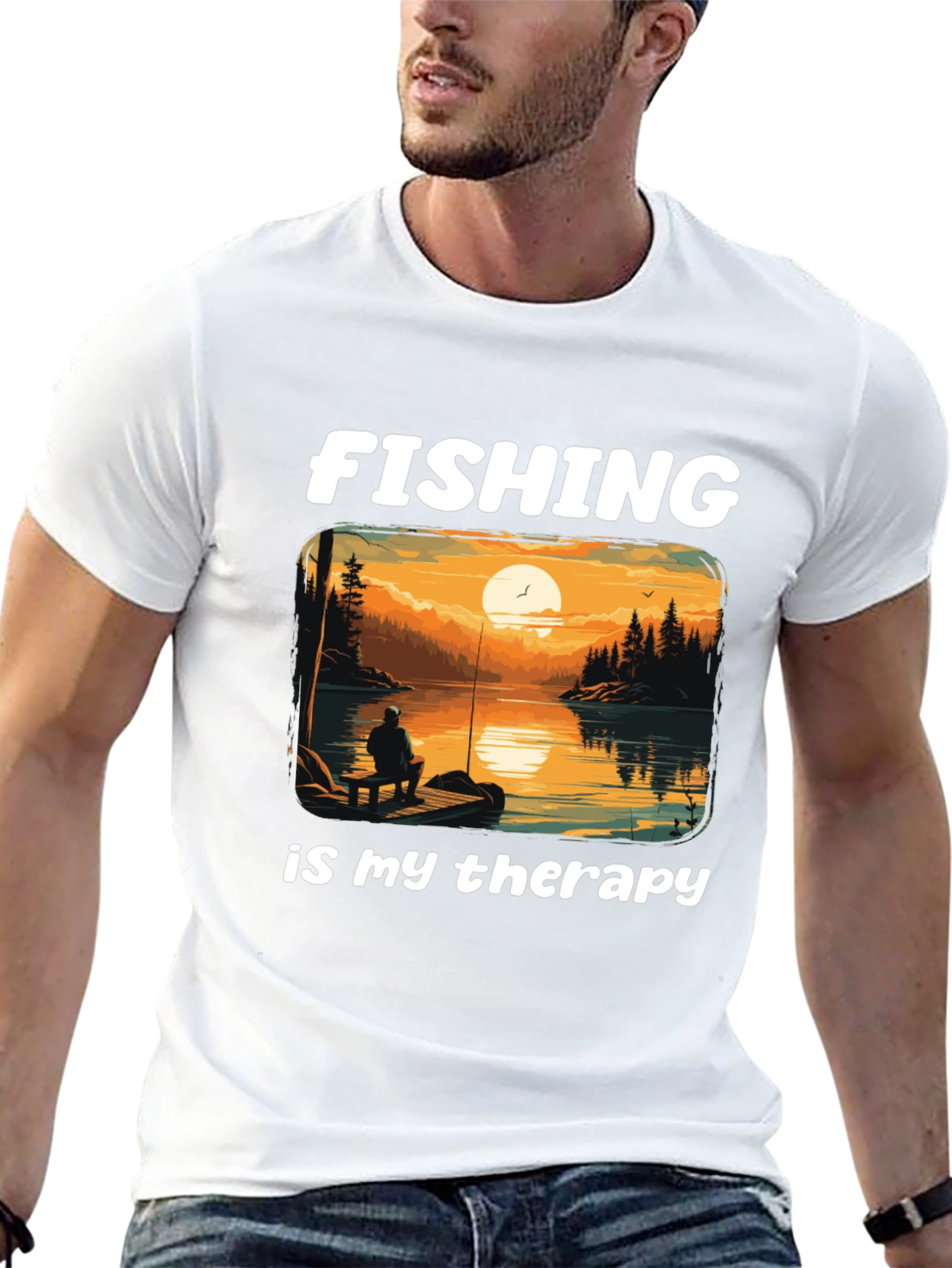 Fishing Therapy Graphic Tee