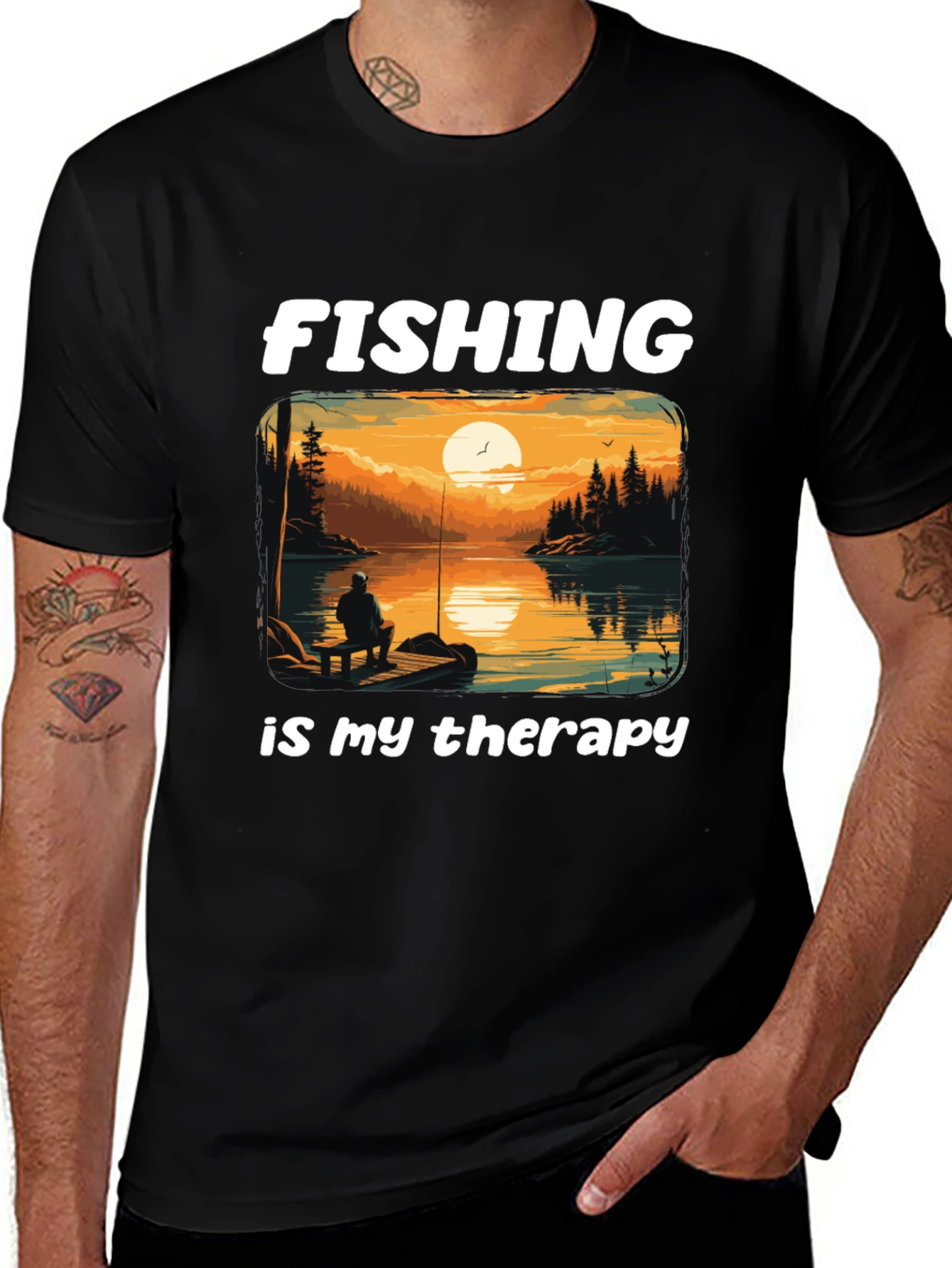 Fishing Therapy Graphic Tee