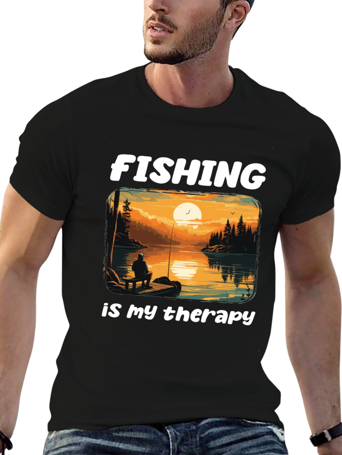 Fishing Therapy Graphic Tee