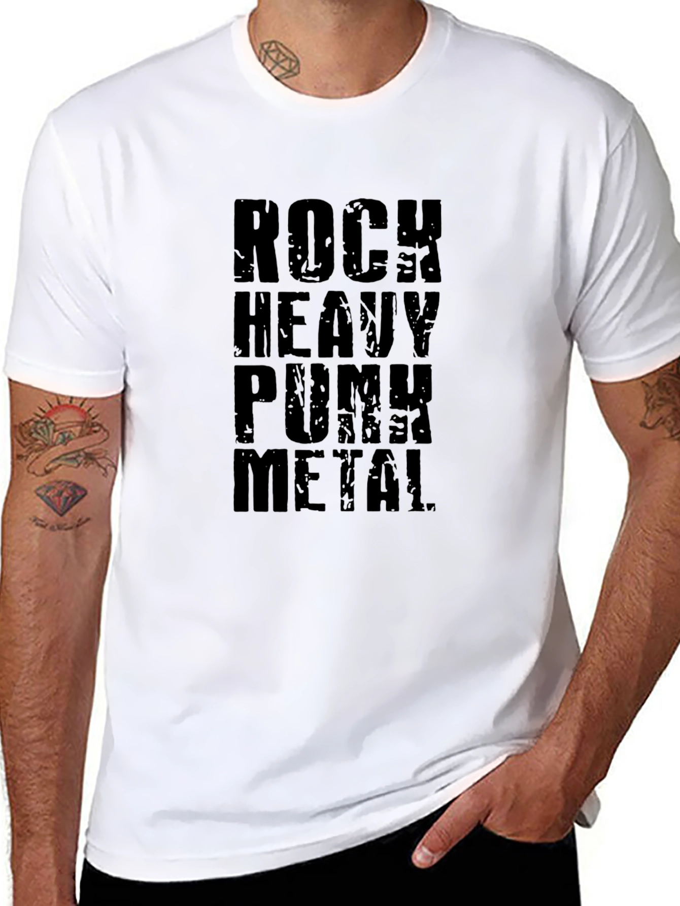 Rock Heavy Punk Metal Graphic Tee - Black