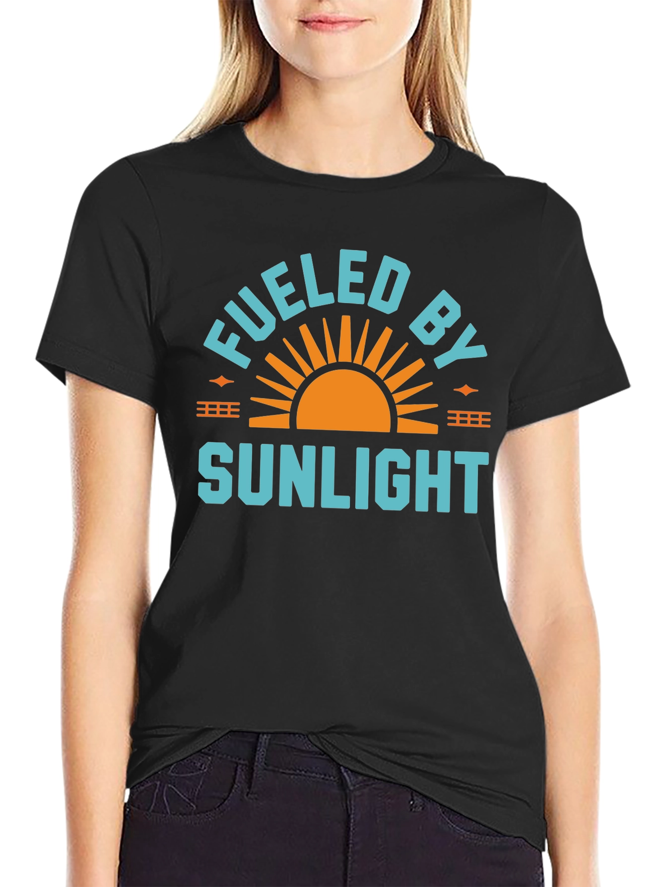Fueled By Sunlight Graphic Tee - Black Casual Shirt
