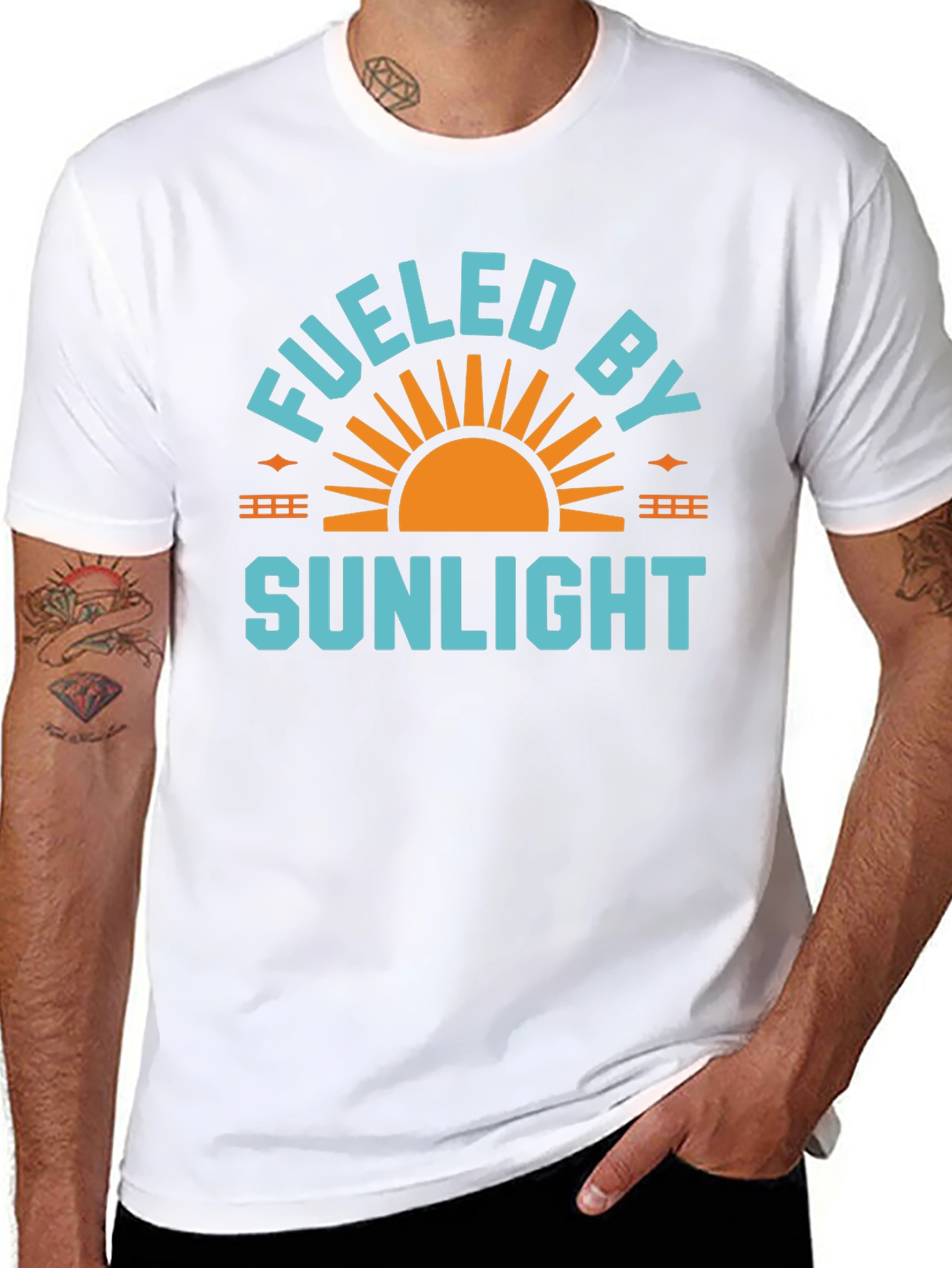 Fueled By Sunlight Graphic Tee - Black Casual Shirt