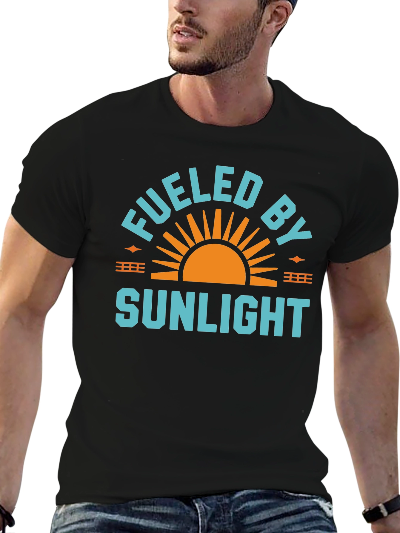 Fueled By Sunlight Graphic Tee - Black Casual Shirt