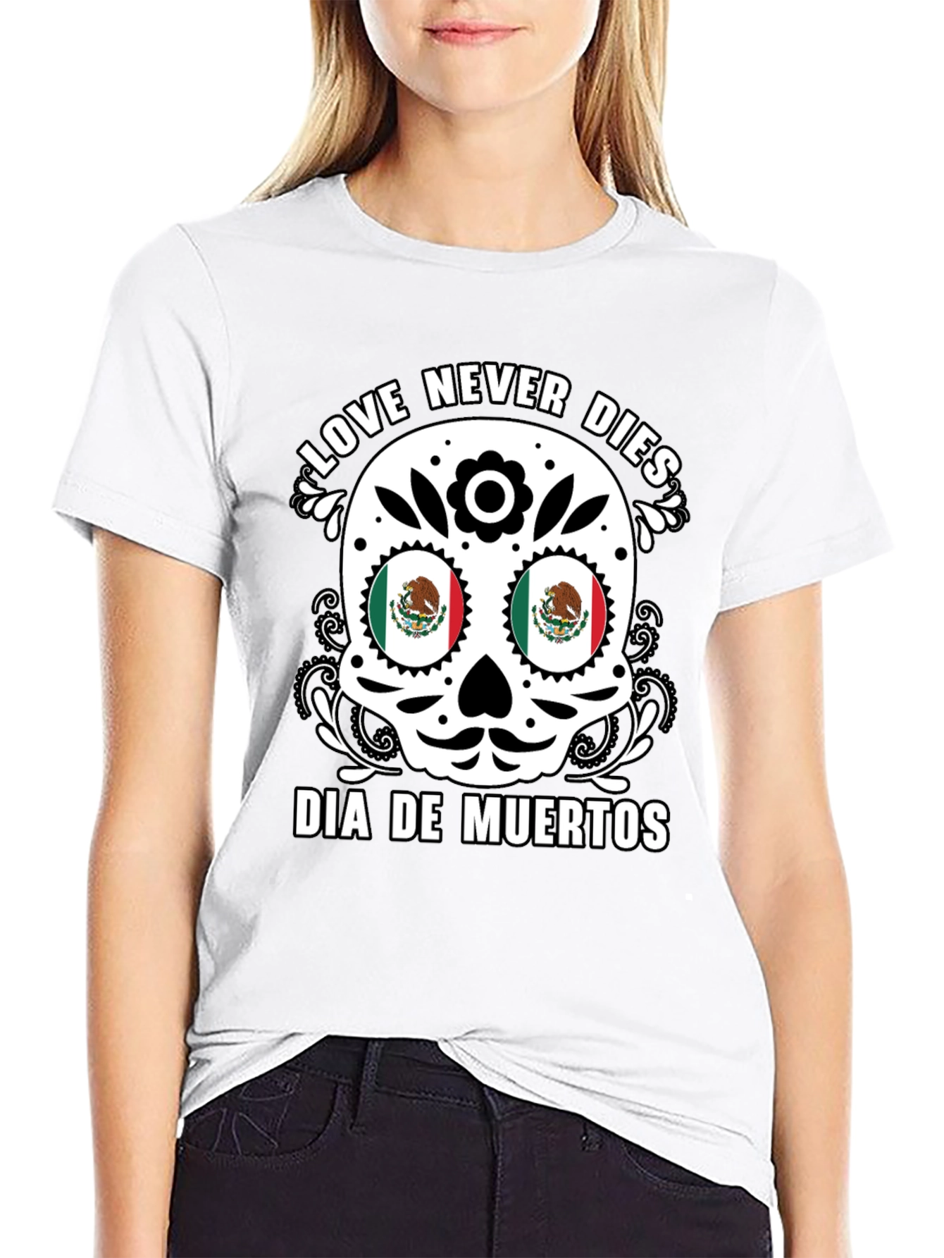 Dia de Muertos Skull T-Shirt - Love Never Dies