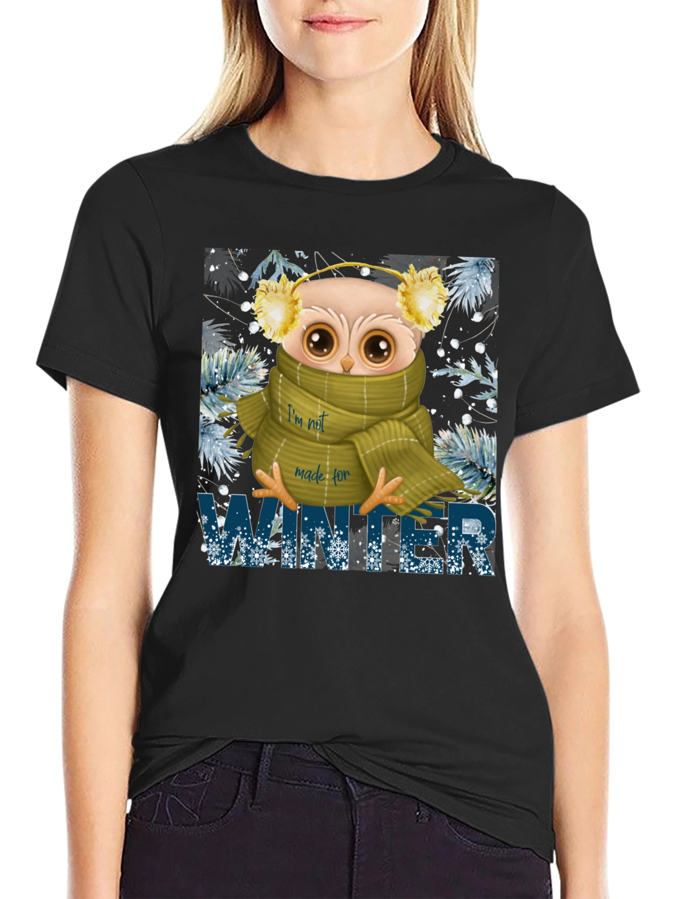 Winter Owl Graphic Tee - Cozy Comfort