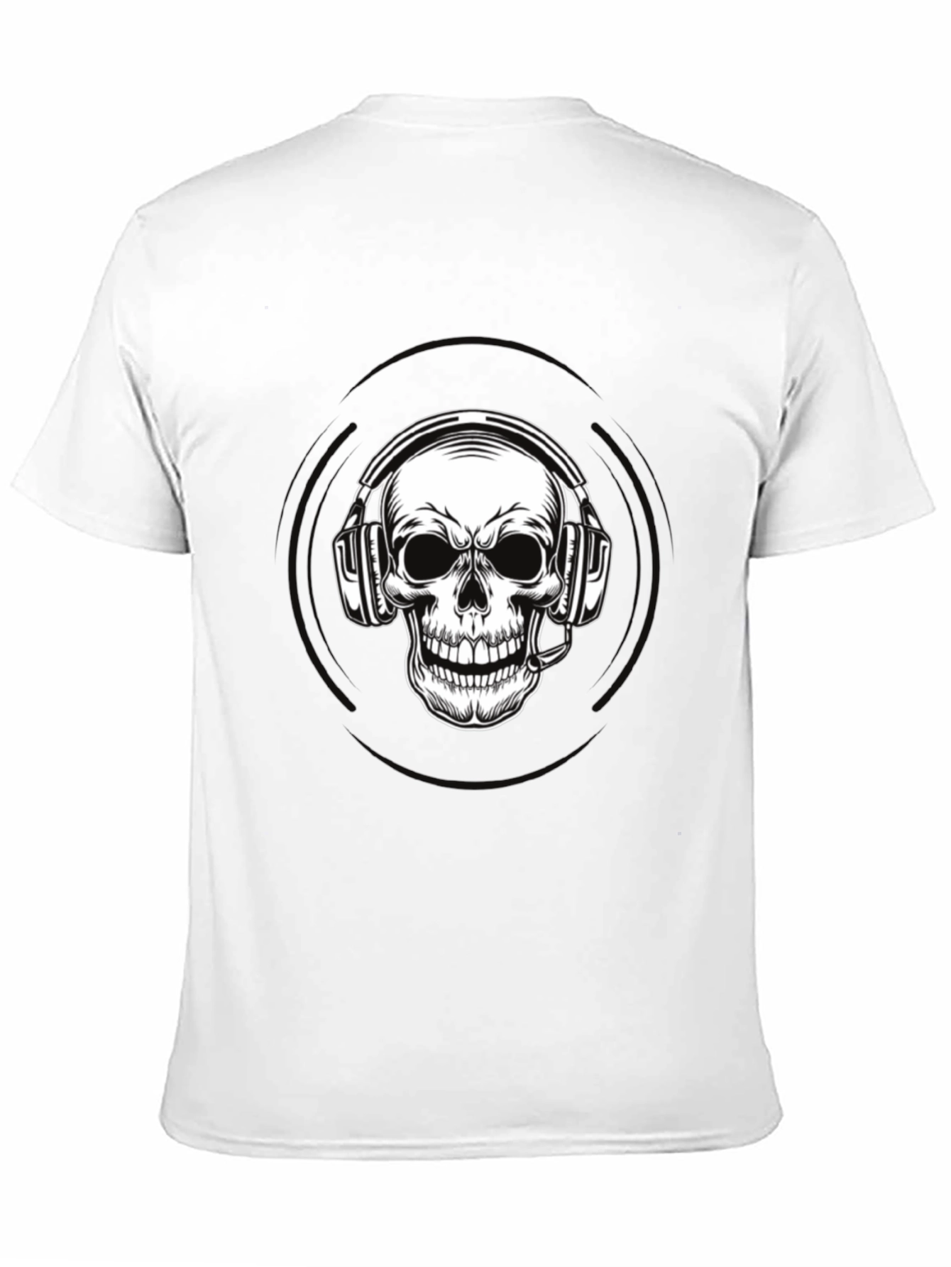 Skull Headphone Graphic Tee - Black