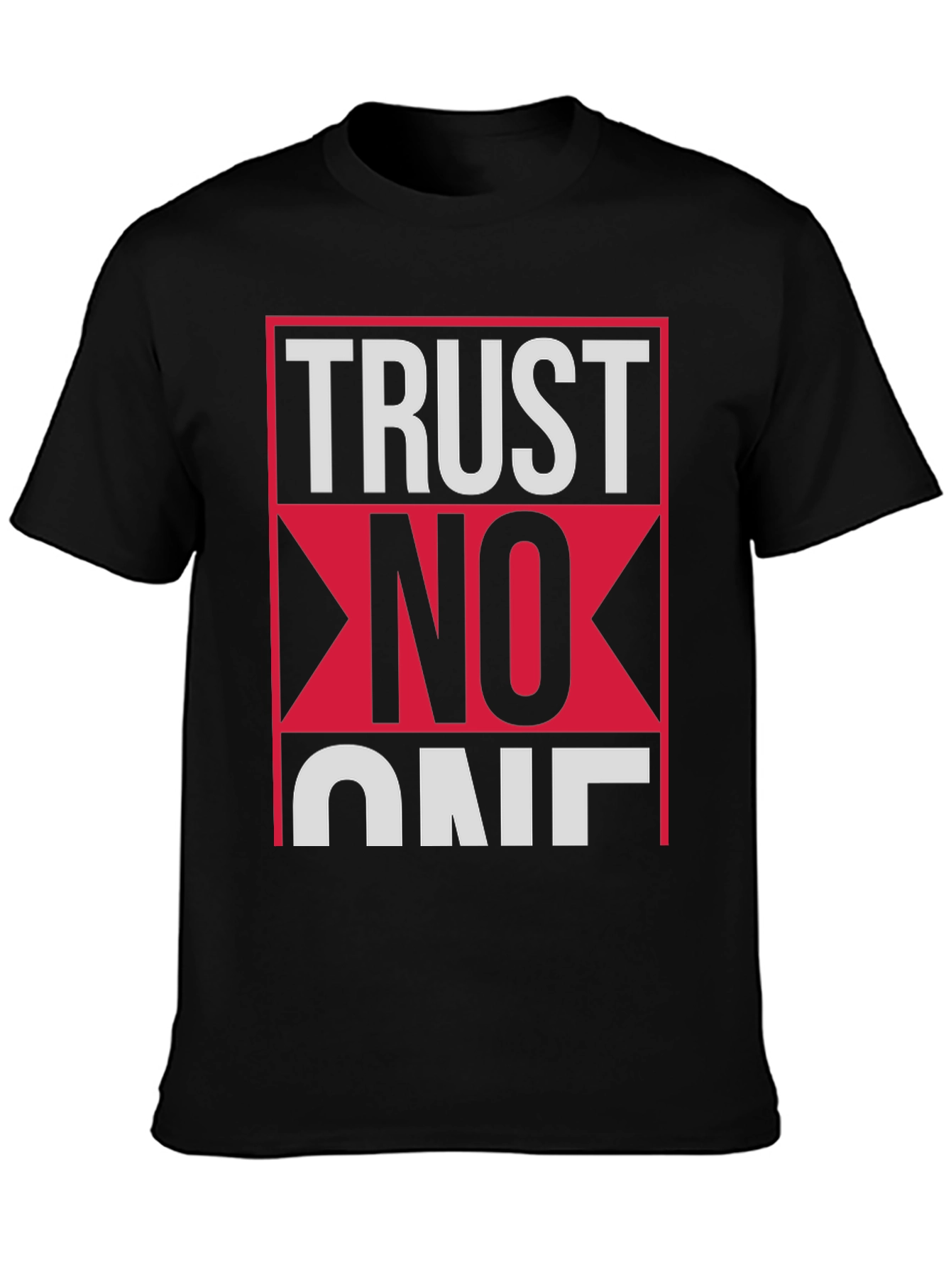 Trust No One Graphic Tee - Black Cotton T-Shirt