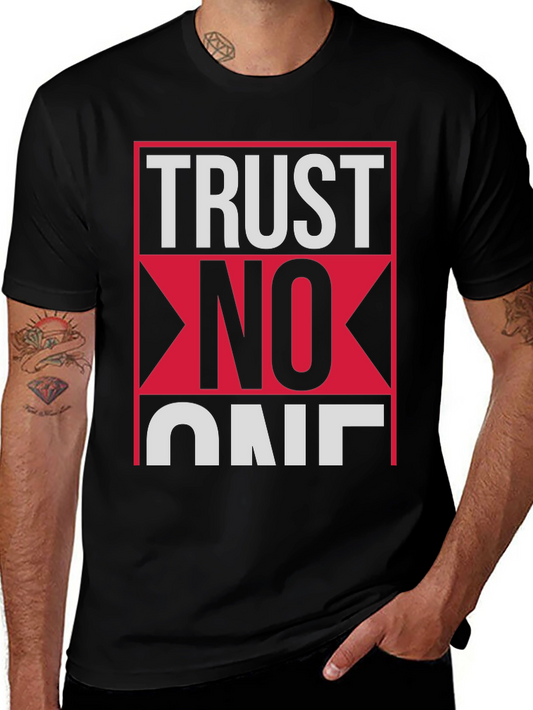 Trust No One Graphic Tee - Black Cotton T-Shirt