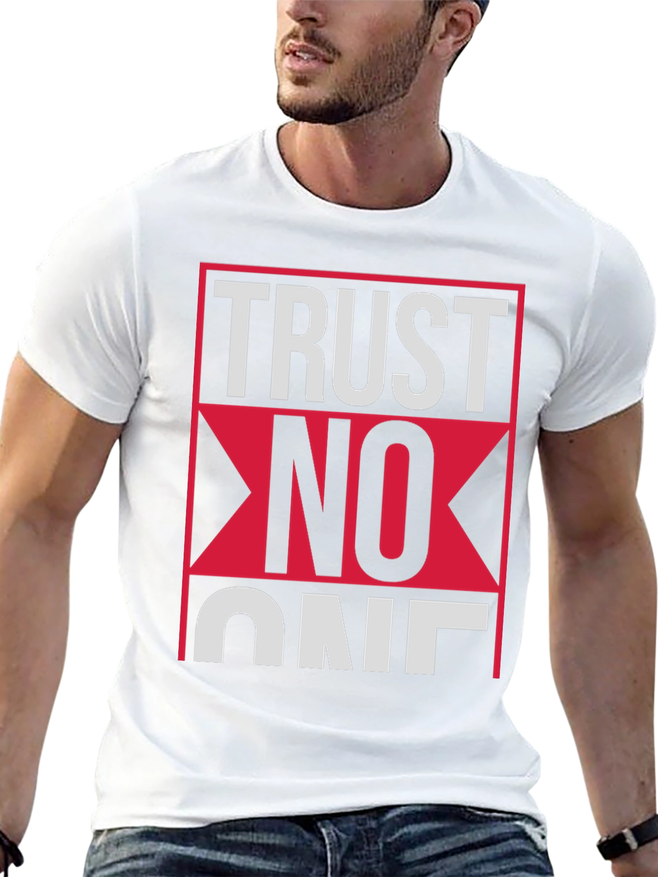 Trust No One Graphic Tee - Black Cotton T-Shirt