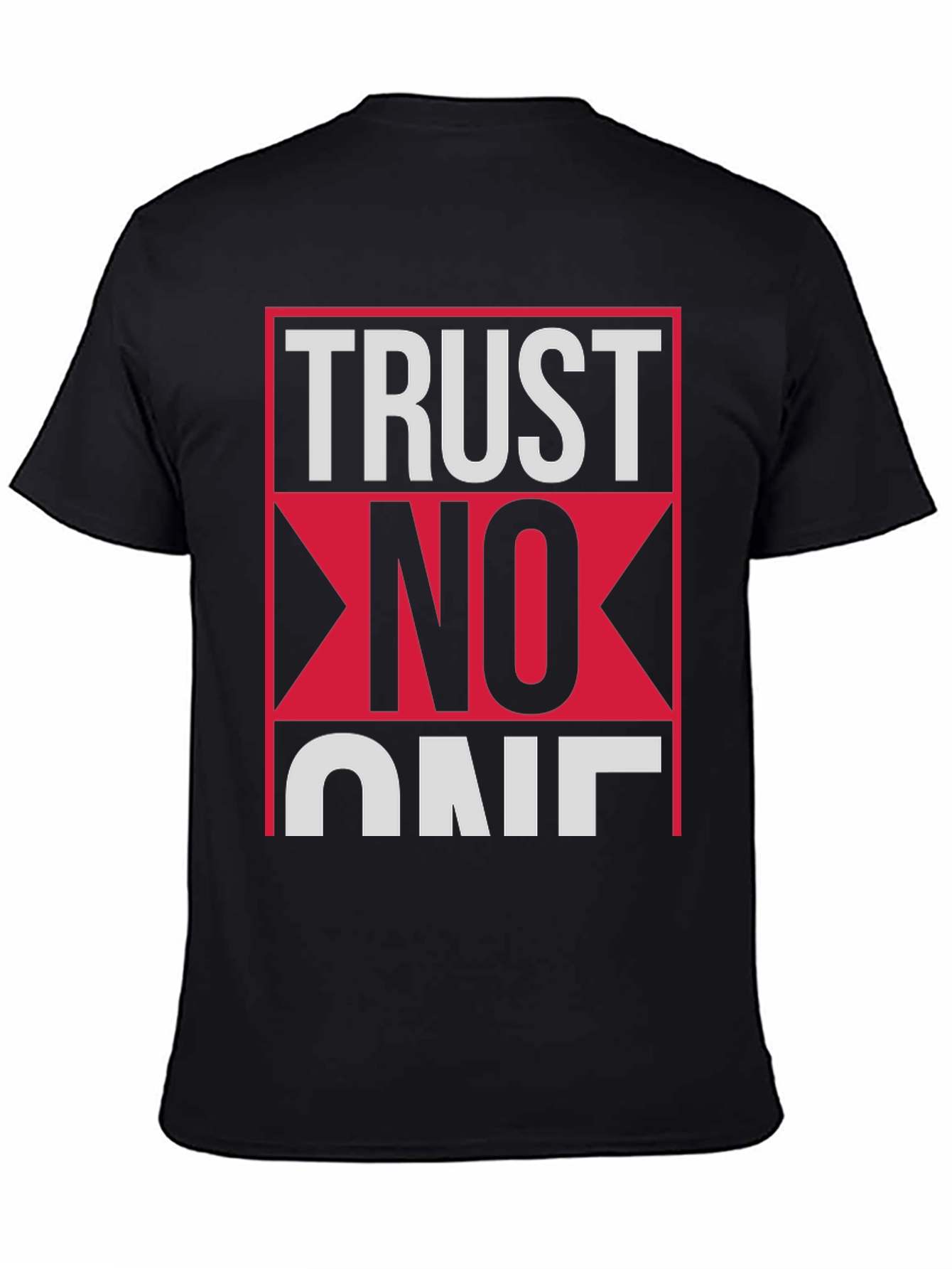 Trust No One Graphic Tee - Black Cotton T-Shirt