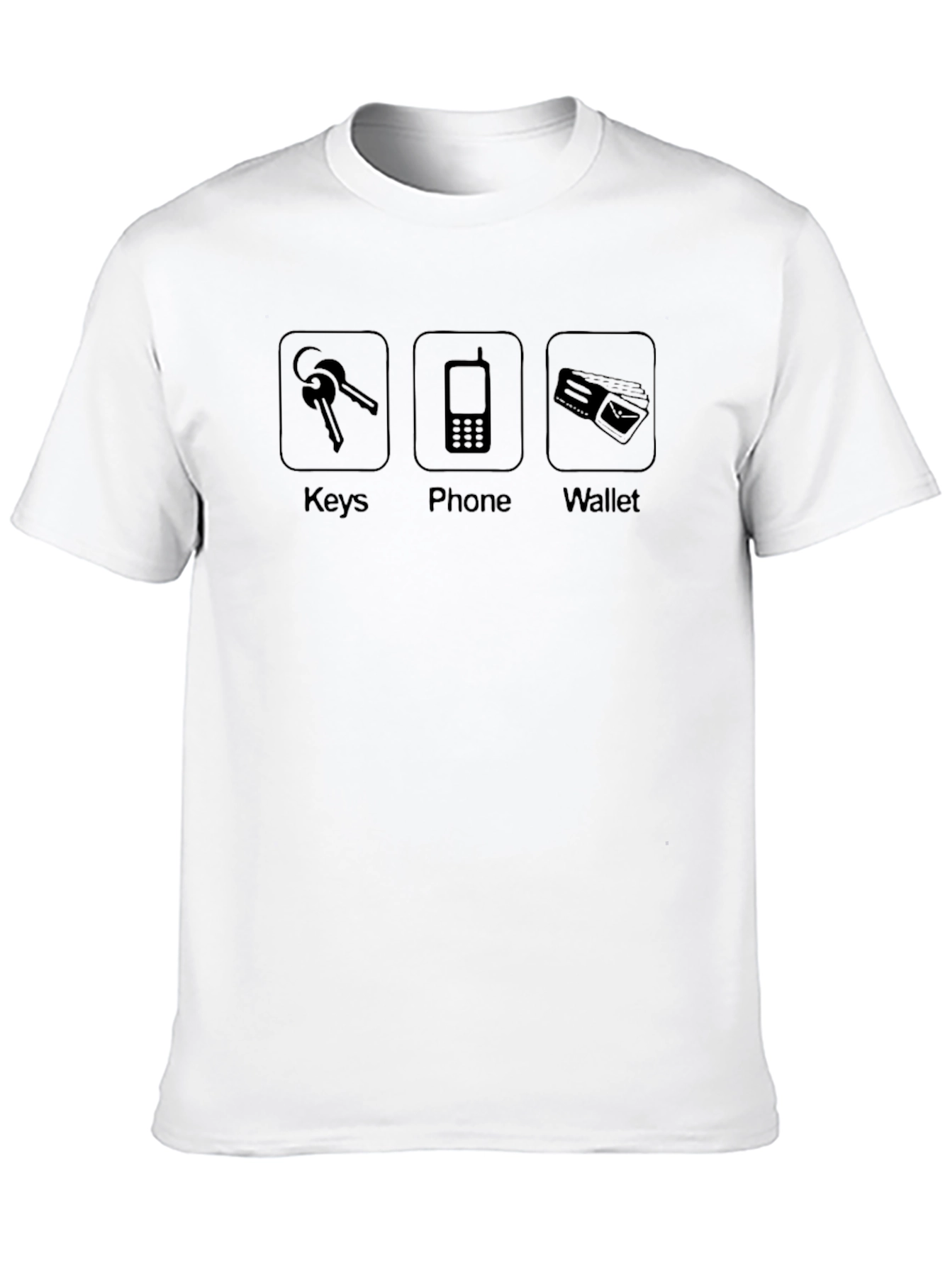 Keys Phone Wallet Graphic Tee - Essential Pocket Items