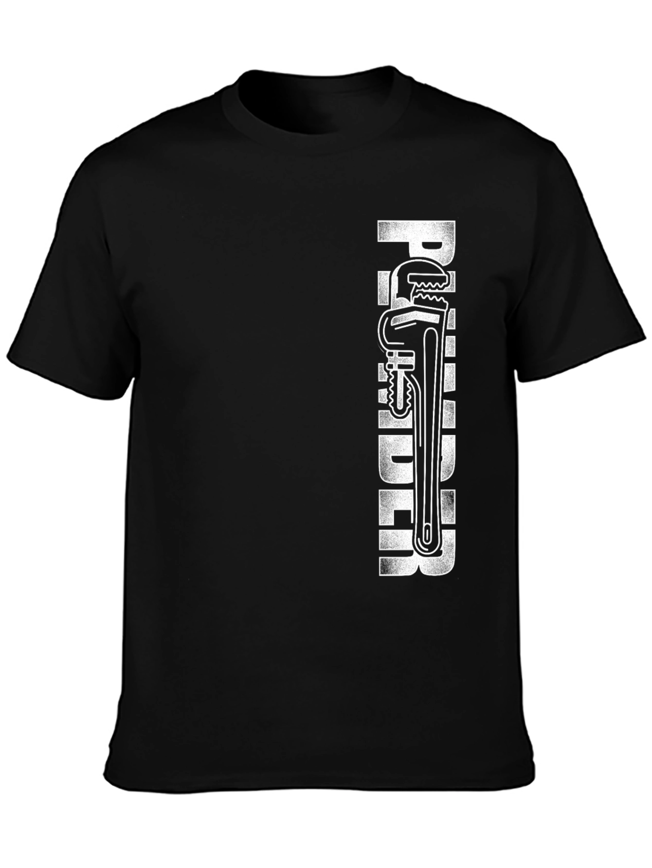 Plumber Wrench Graphic T-Shirt - Black