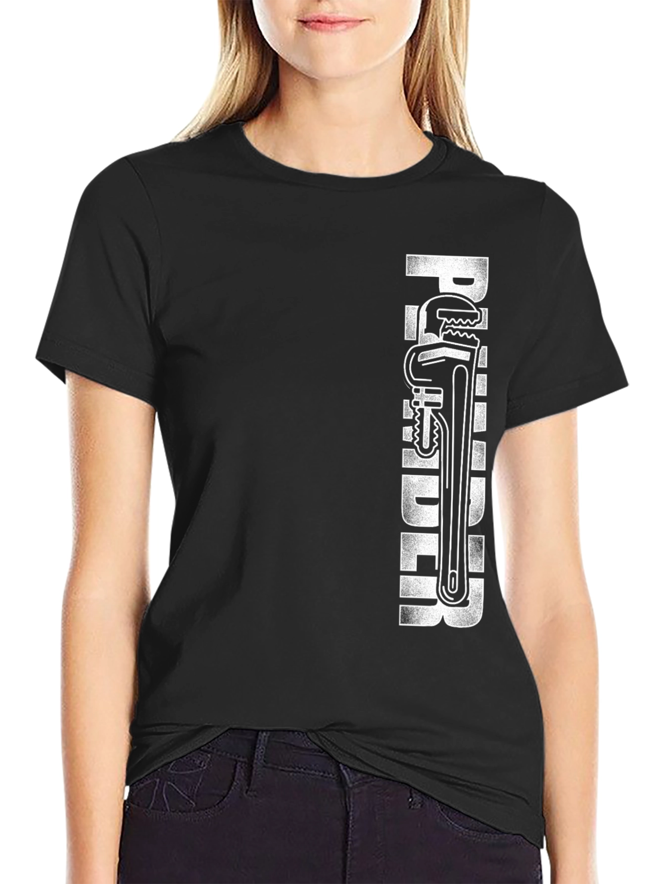 Plumber Wrench Graphic T-Shirt - Black