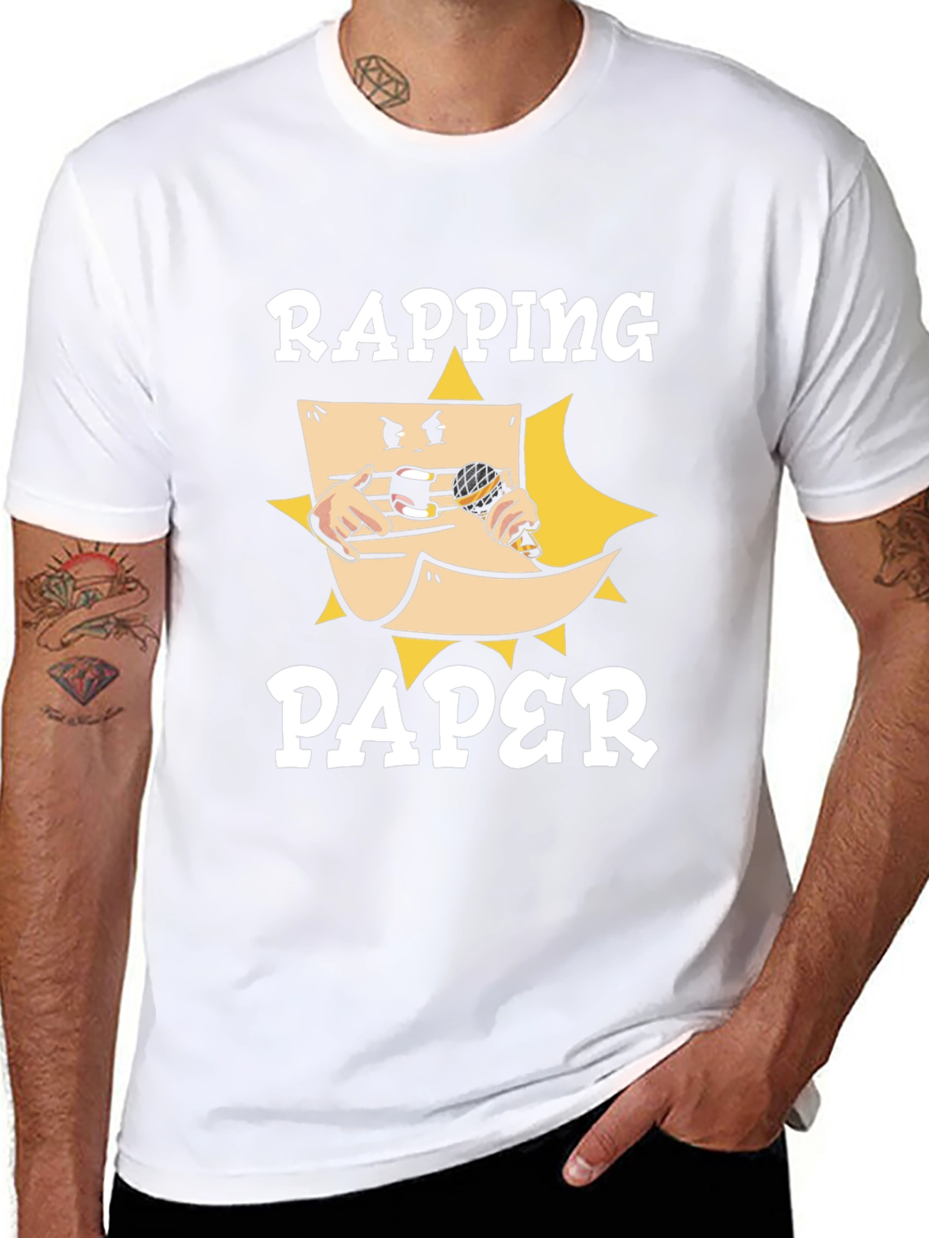 Rapping Paper Graphic T-Shirt - Mens Black Tee