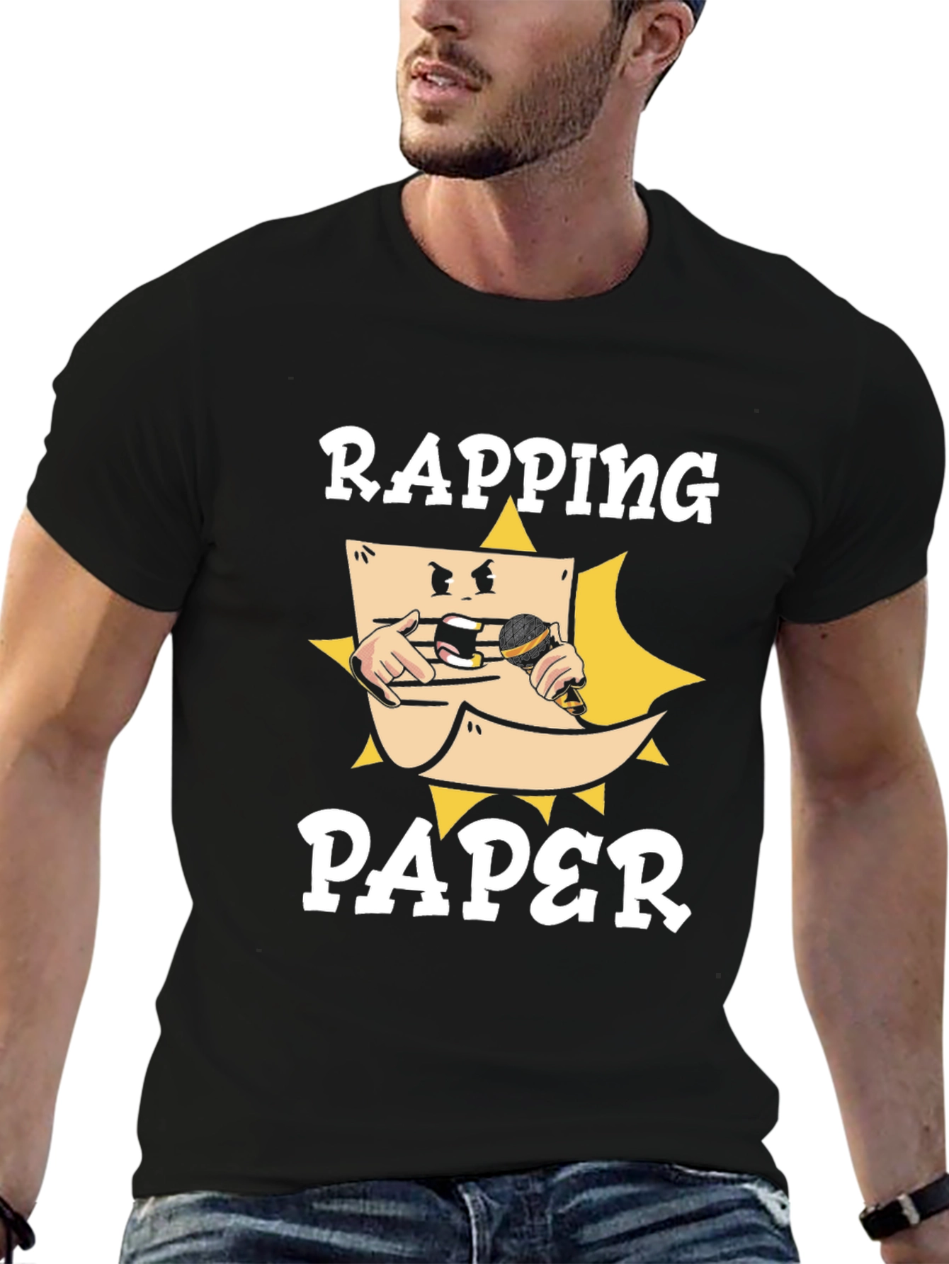 Rapping Paper Graphic T-Shirt - Mens Black Tee