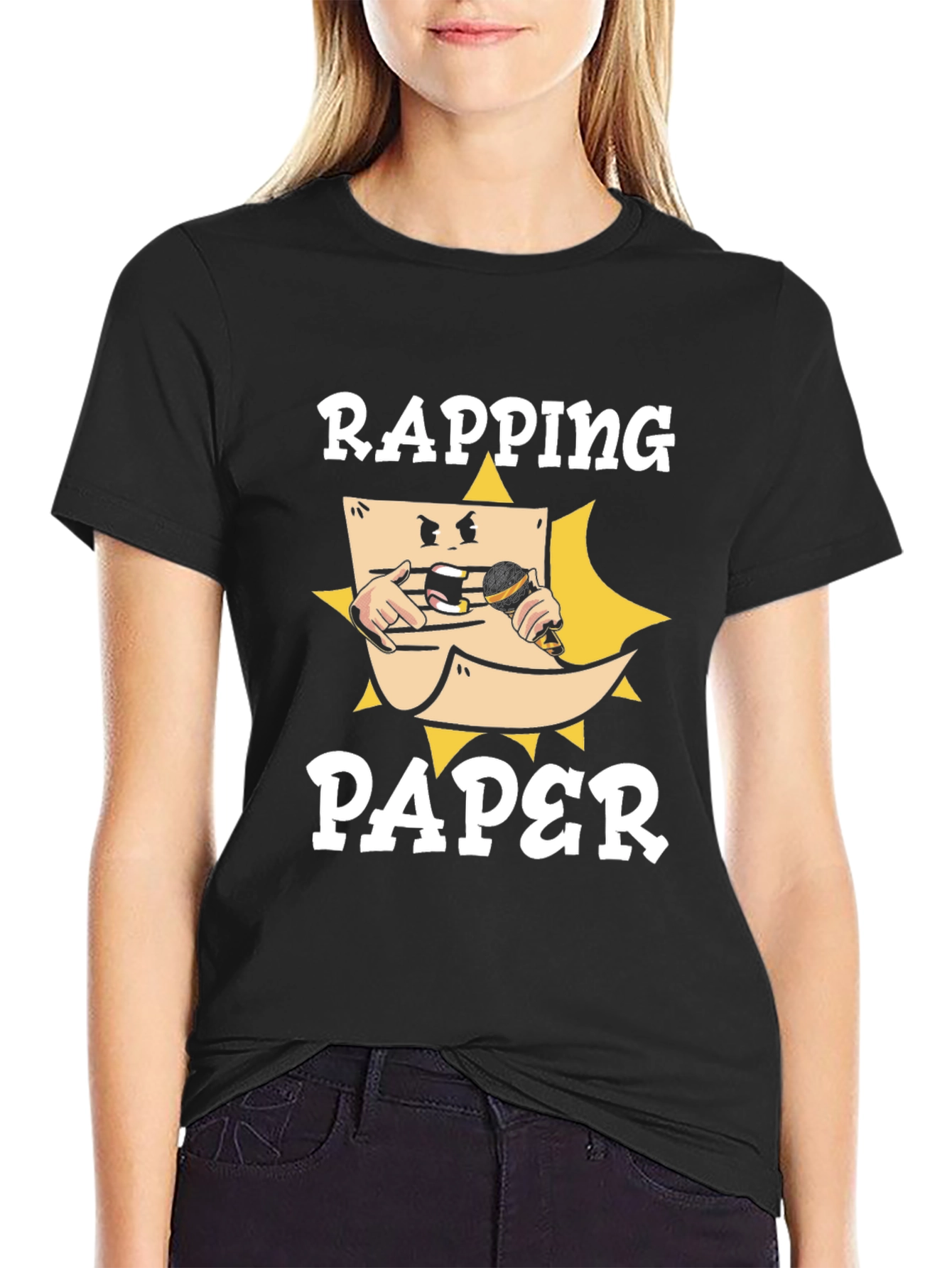Rapping Paper Graphic T-Shirt - Mens Black Tee