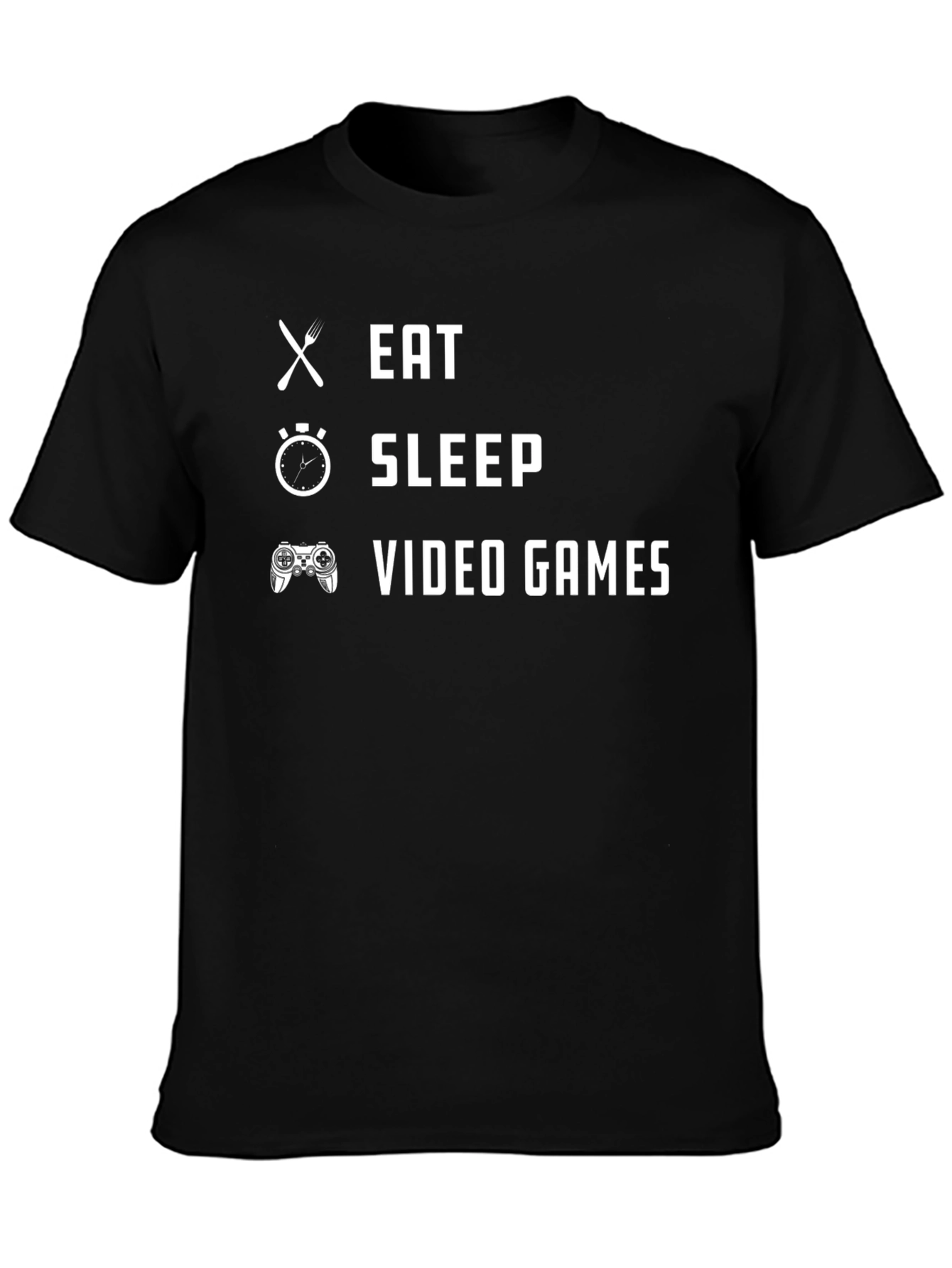 Eat Sleep Video Games Black T-Shirt