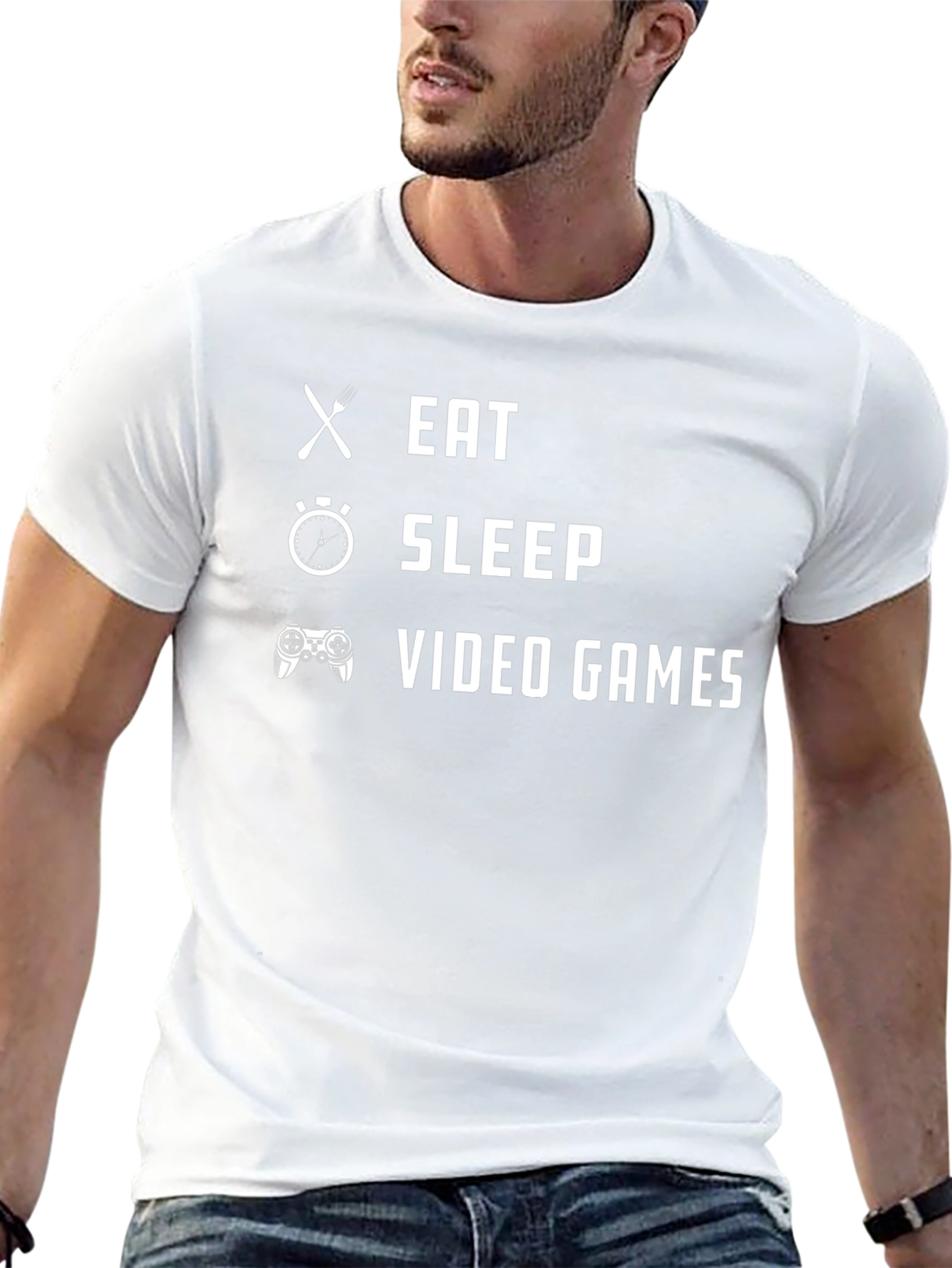 Eat Sleep Video Games Black T-Shirt
